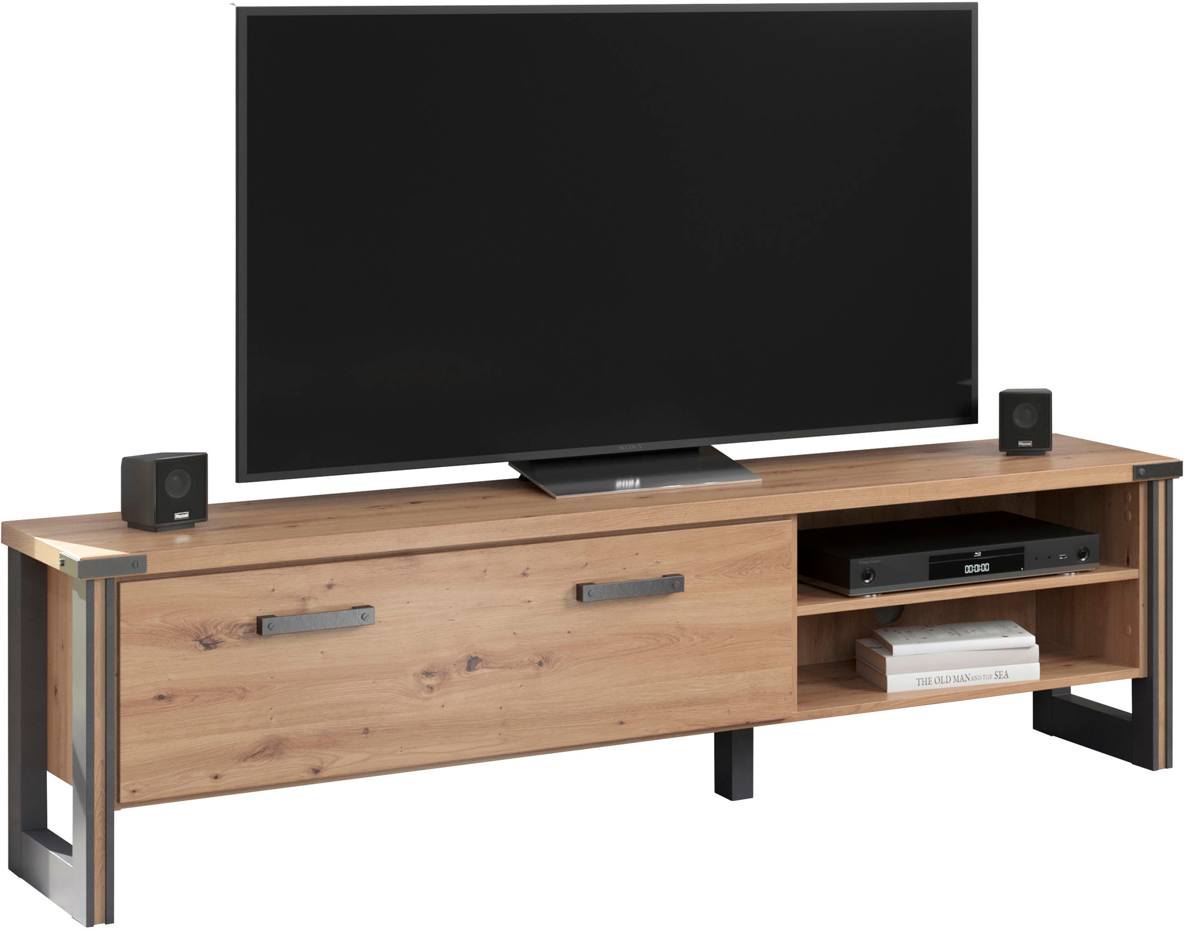 Thumbnail - Home affaire Lowboard "Mia" 1 Stk. tlg. Echtholzoptik, Eiche, 178 cm breiter Schrank