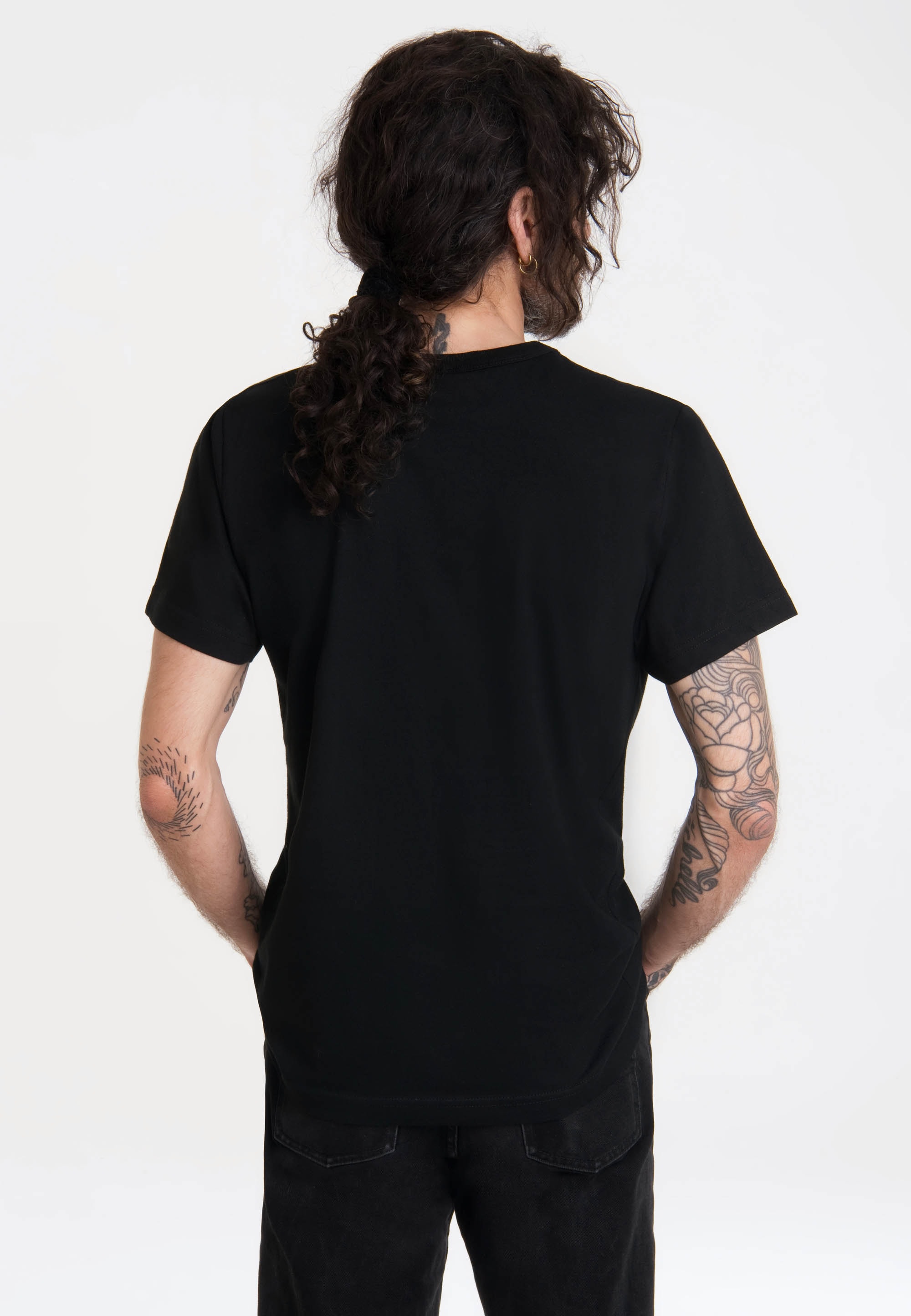 kaufen T-Shirt Dark BAUR lizenziertem mit LOGOSHIRT - »Sesamstraße Side«, Print ▷ Krümelmonster |