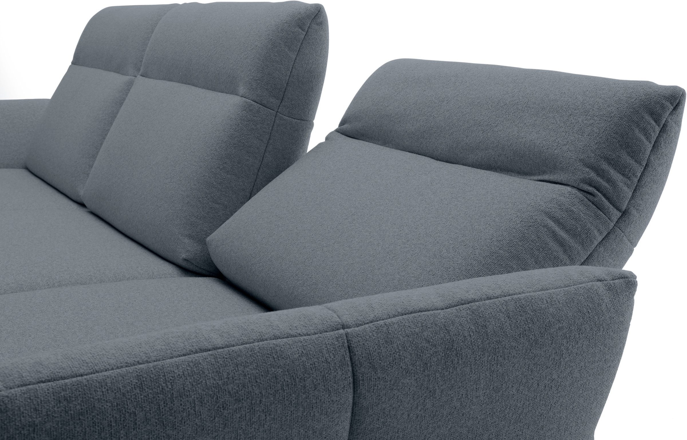 Creation BY ROLF BENZ Ecksofa »CR.460«, Sockel in Nussbaum, Winkelfüße in Umbragrau, Breite 298 cm