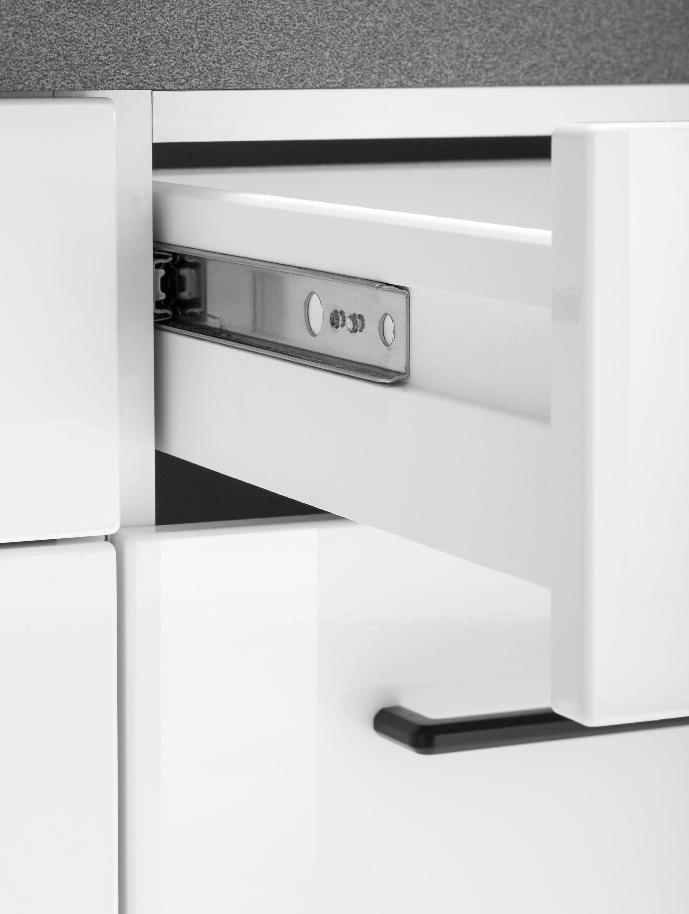 KOCHSTATION »KS-Tulsa« 100 cm breit, 2 Schubkästen, 2 Türen, schwarzer Metallgriff, MDF Front