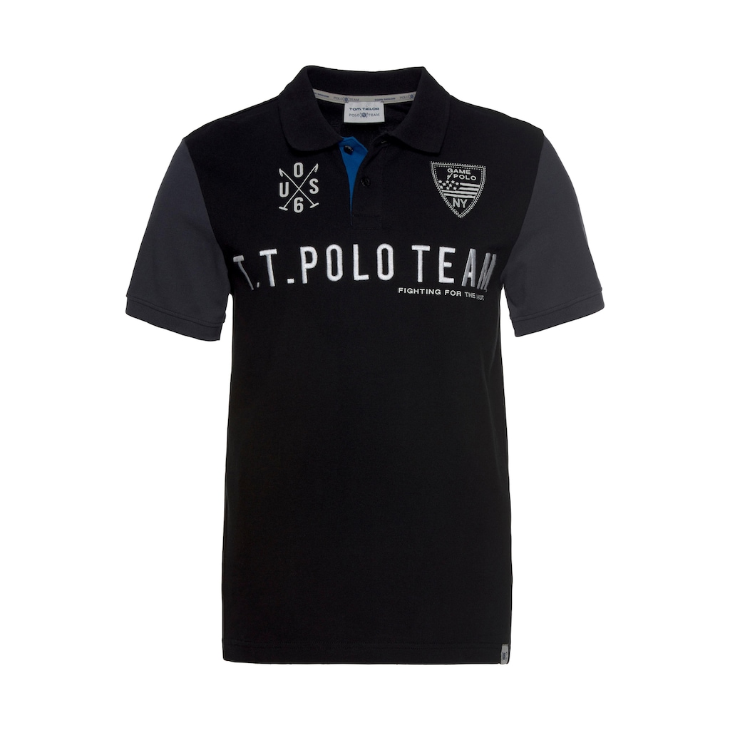 TOM TAILOR Polo Team Poloshirt, mit großer Logostickerei