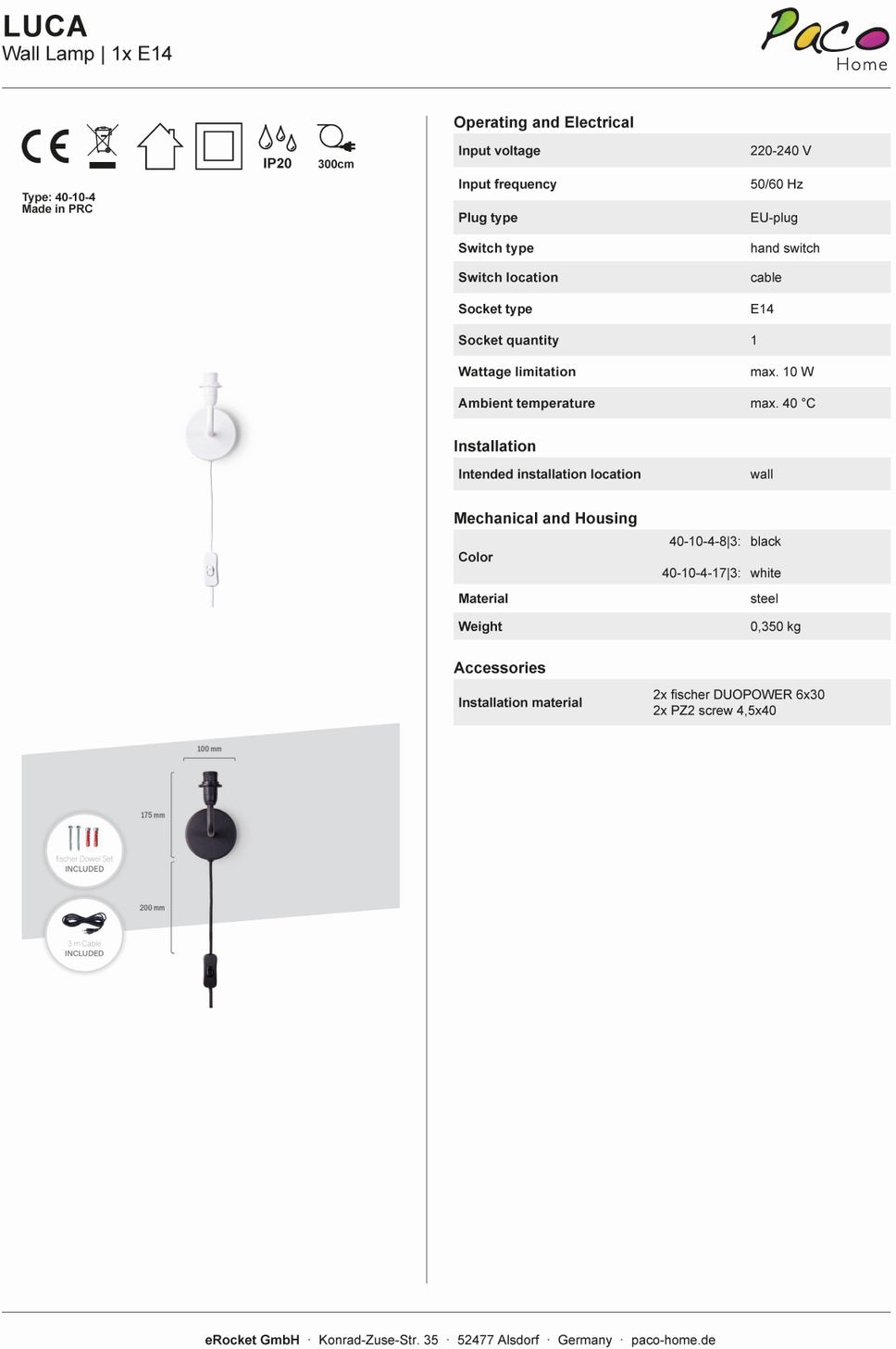 Paco Home Wandleuchte »Tweet 462«, 1 flammig-flammig, Kinderzimmer Stecker âˆ…18cm Sonne Wolken Sterne Kabel 3m E14