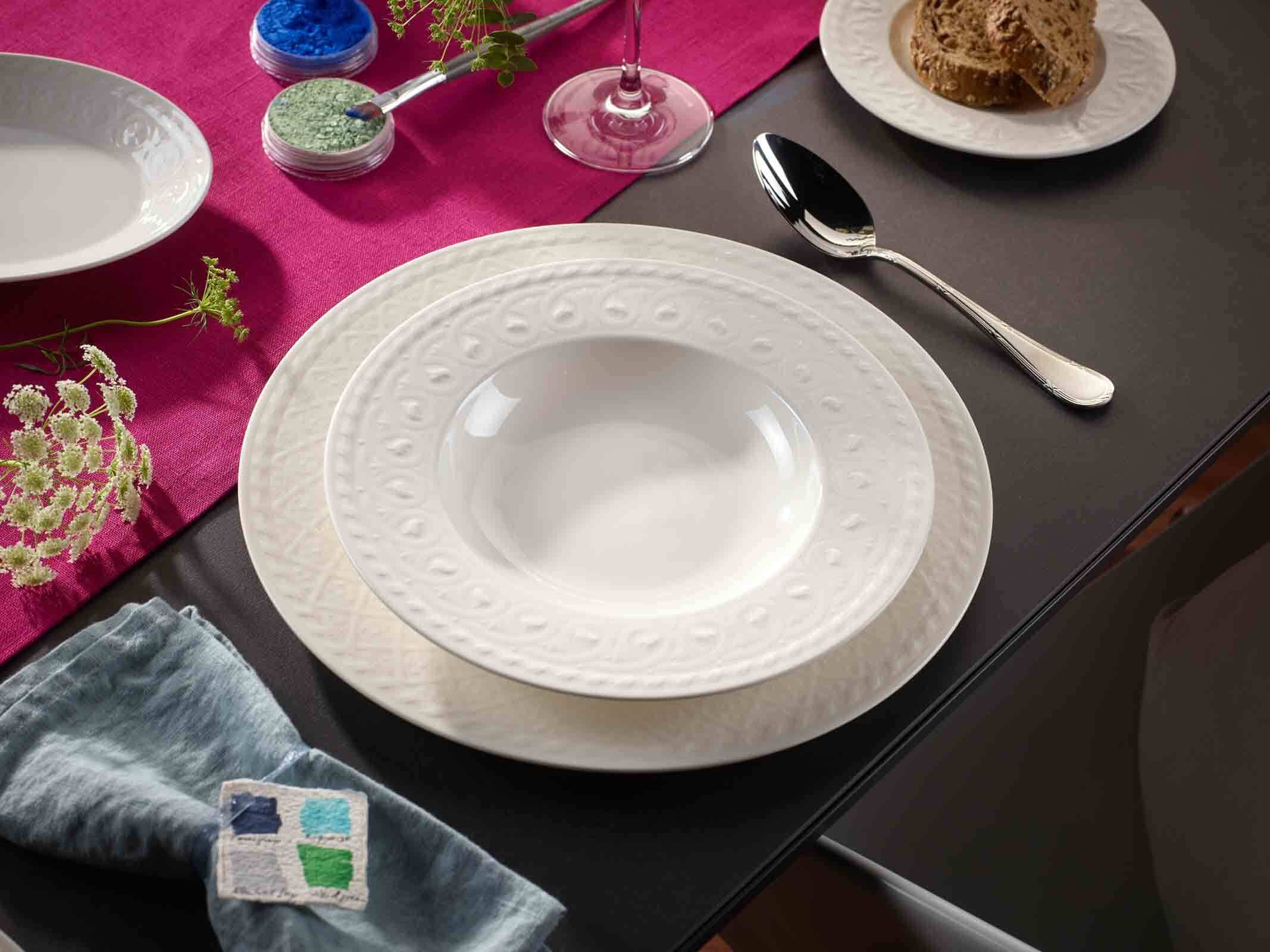 Villeroy & Boch Geschirr-Set »Geschirr-Set Cellini 24er Set weiß« Spülmaschinengeeignet, Mikrowellenfest