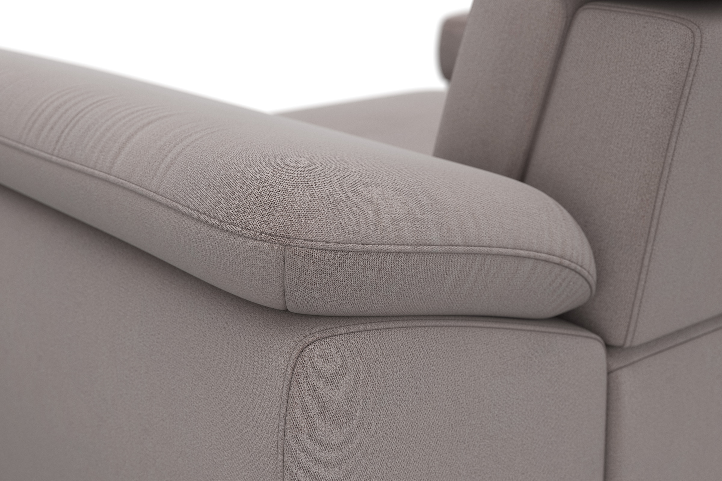 sit&more Ecksofa »Cabrio L-Form, mit Sitztiefenverstellung, Arm- und Kopfteilverstellung«, 2 Nierenkissen, Federkern, optional Bettfunktion und Stauraum