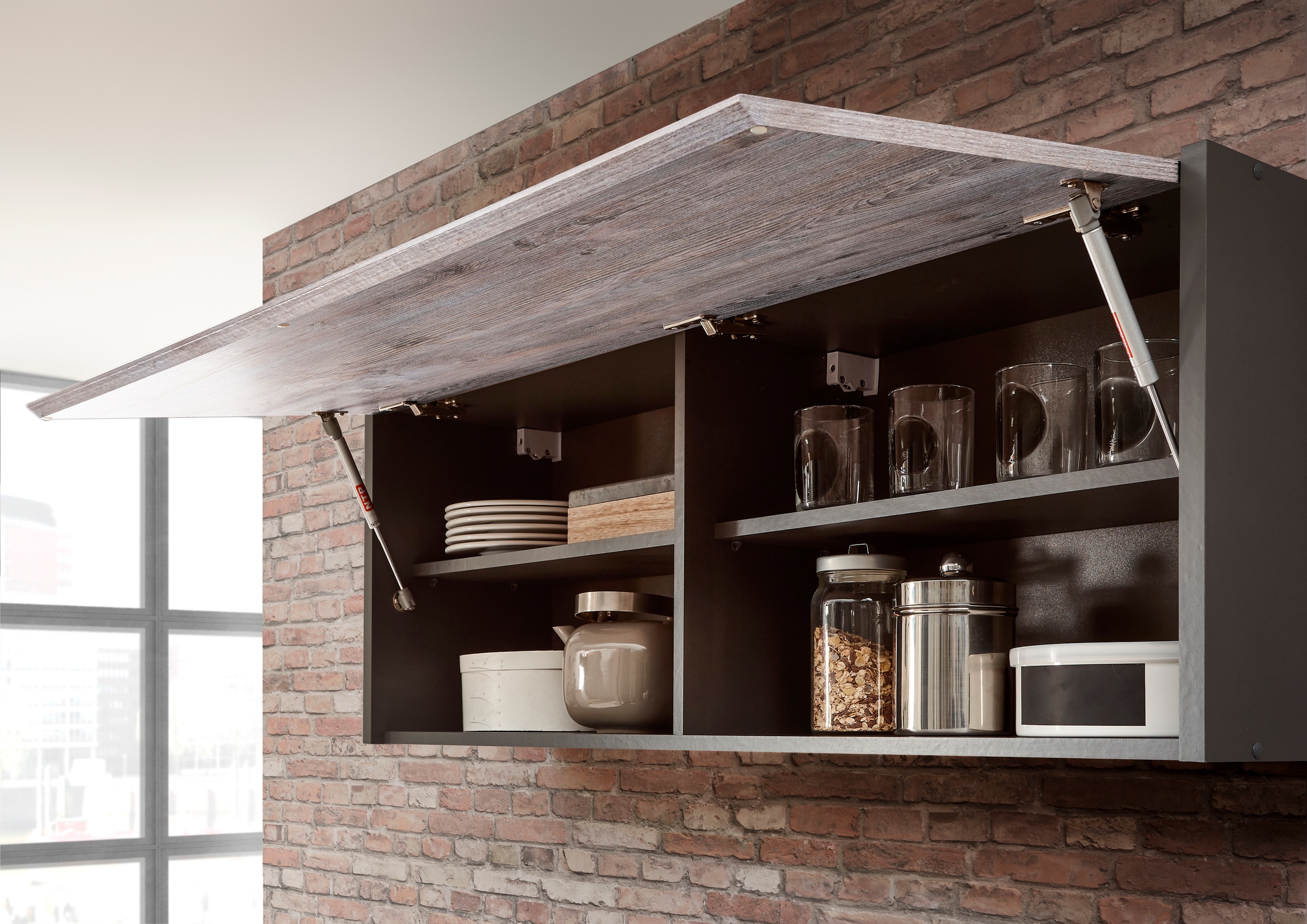 BASIC by Balculina Küchenzeile »Less«, (Set), ohne E-Geräte, Breite 210 cm + 150 cm