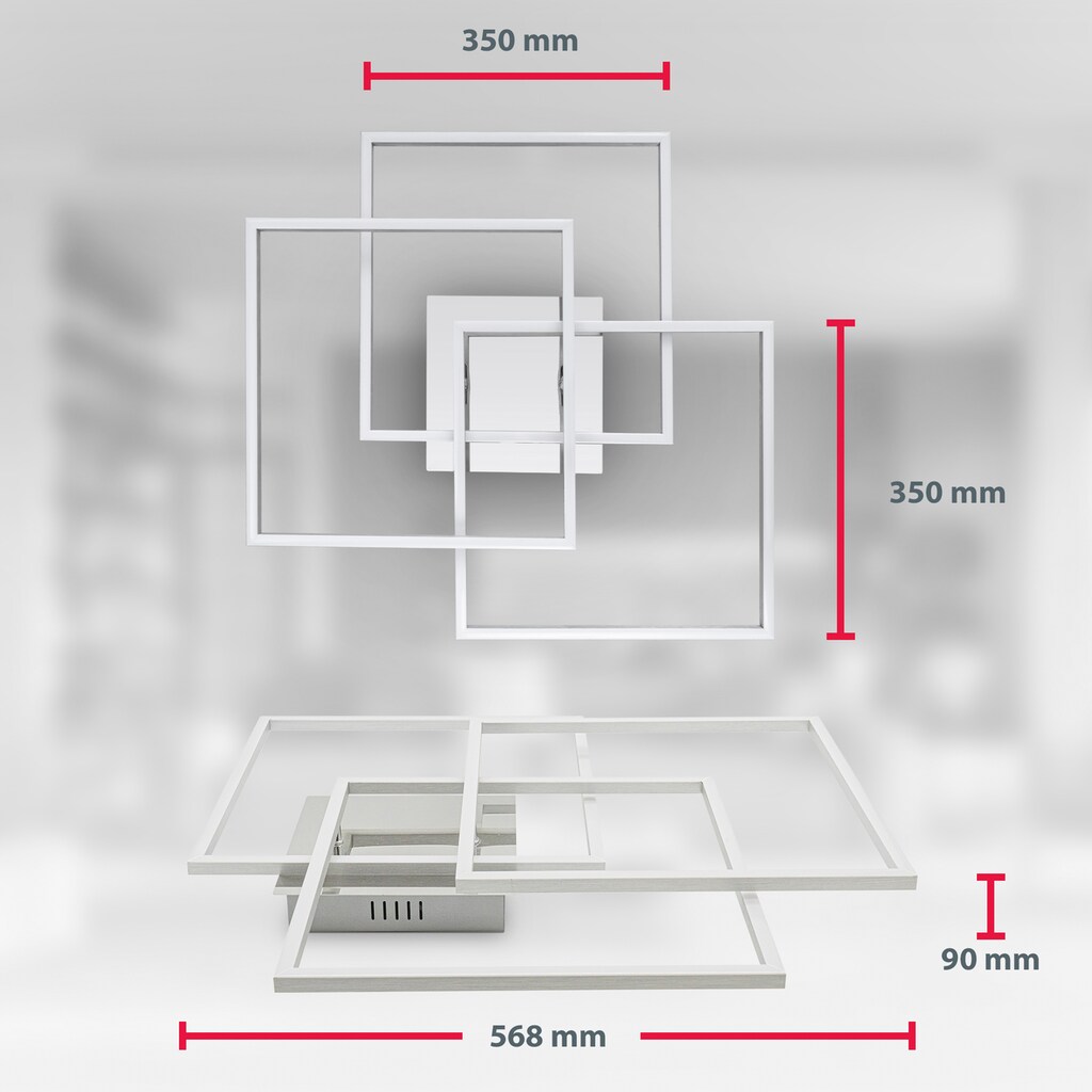 B.K.Licht LED Deckenleuchte in gebürsteter Alu-Optik, LED-Platine 40 Watt, 4.000lm, 3.000K