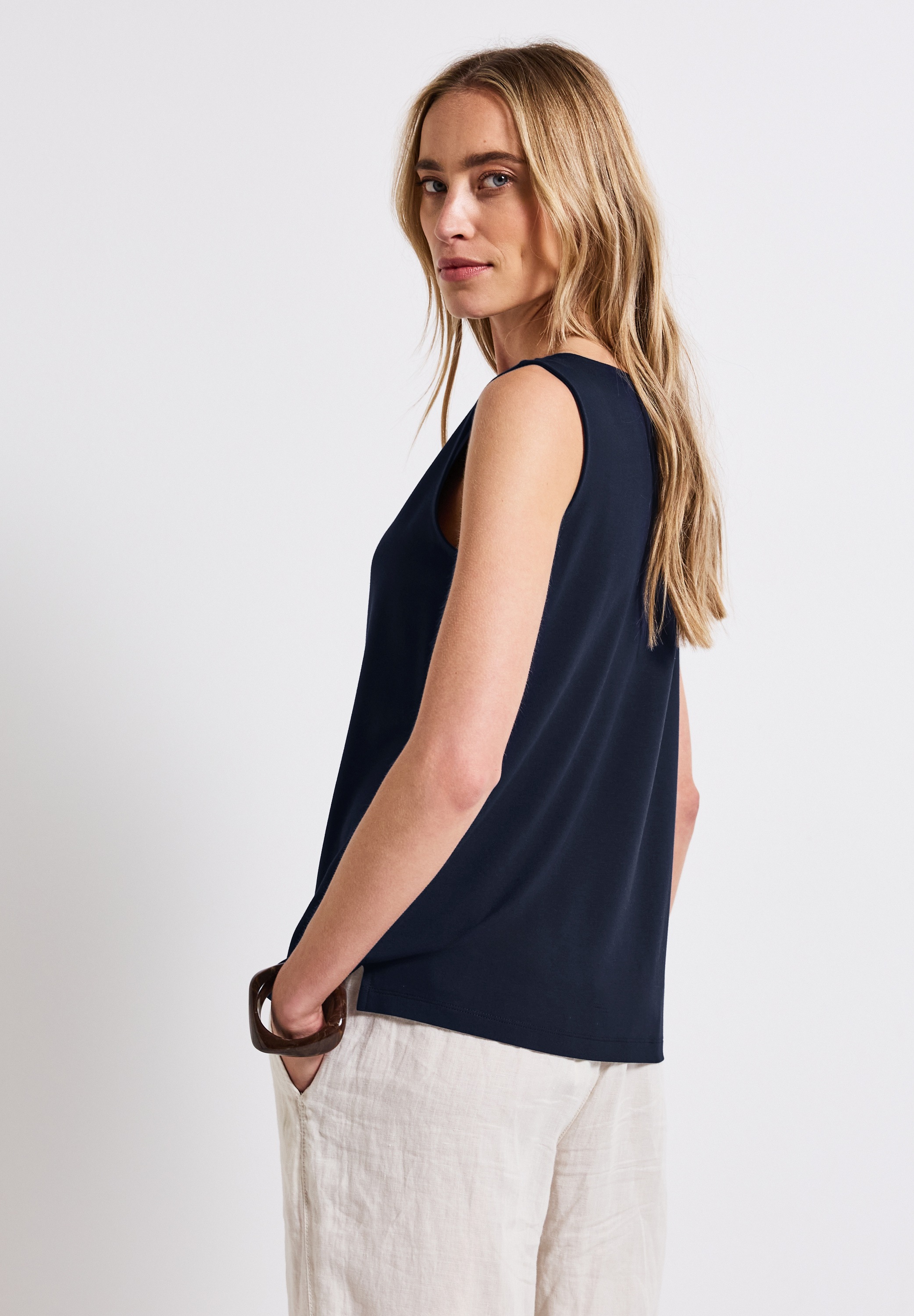 STREET ONE Shirttop, mit Materialmix
