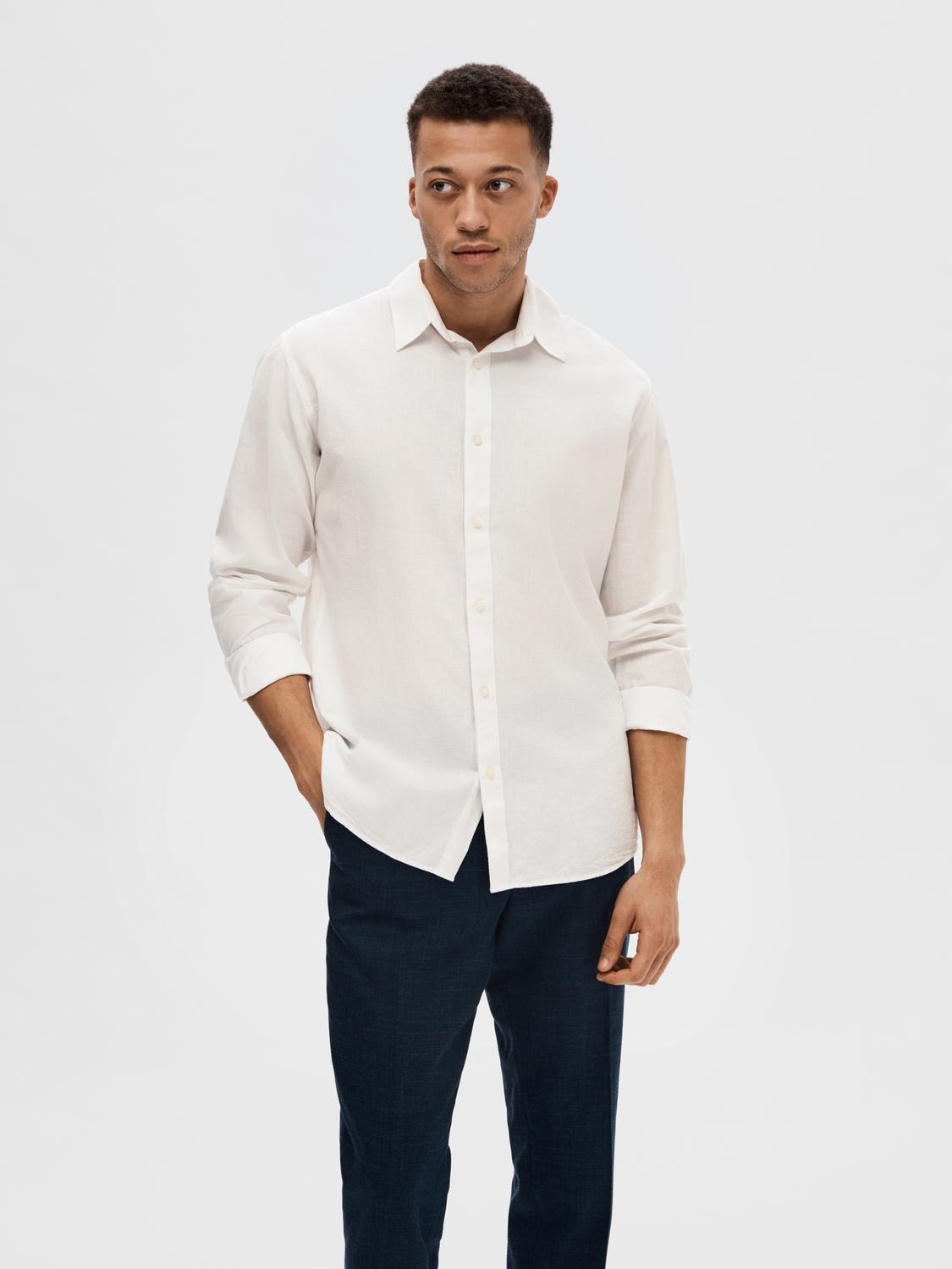 SELECTED HOMME Leinenhemd "NEW-LINEN SHIRT", unifarben