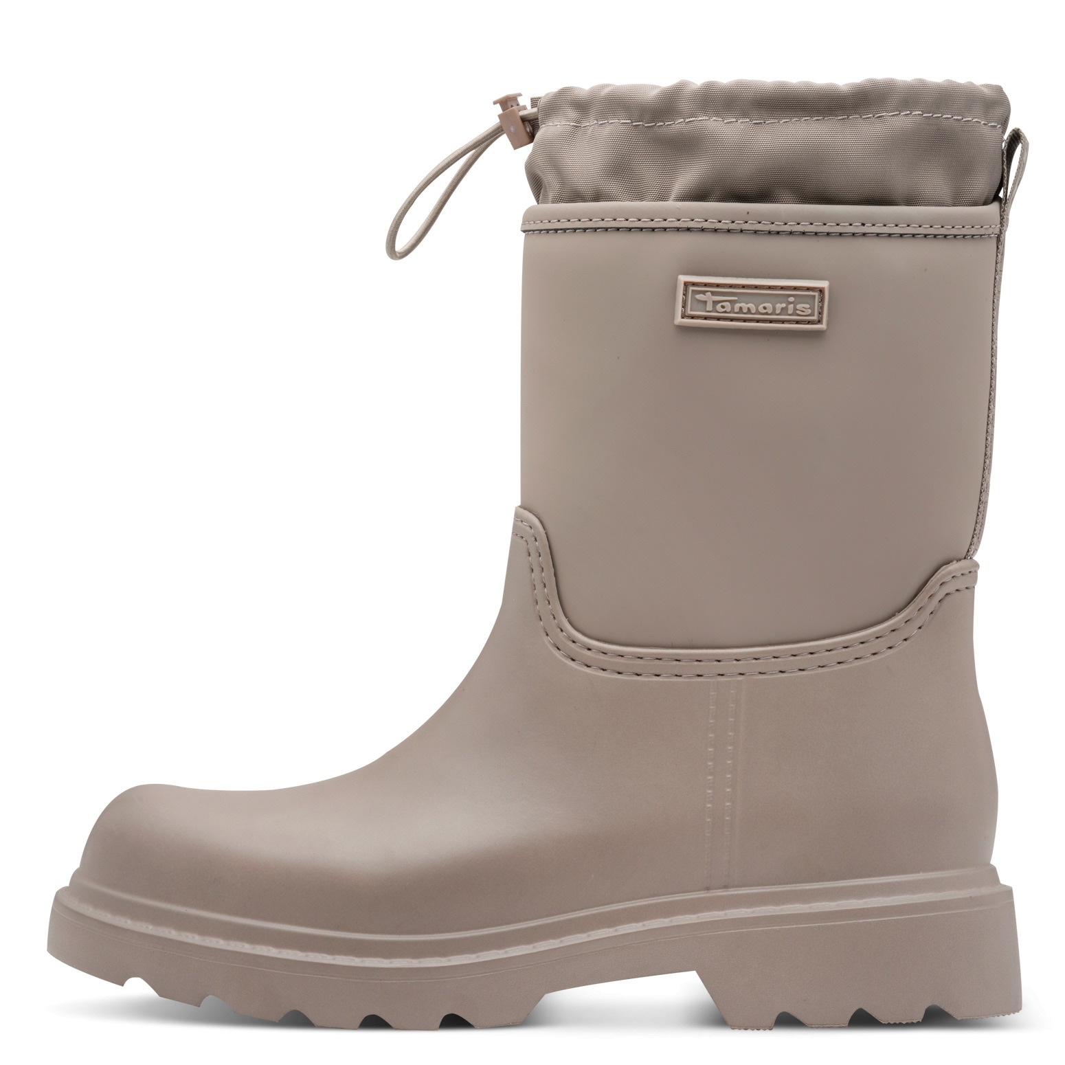 Tamaris Gummistiefel  , Blockabsatz, Boots mit Textileinsatz am Schaftrand