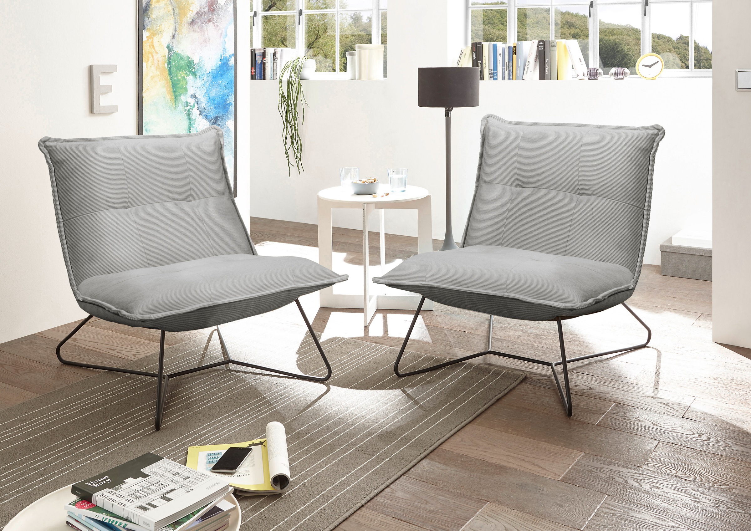ED EXCITING DESIGN Sessel "Vico" mit Design-Gestell aus schwarzem Metall, i günstig online kaufen