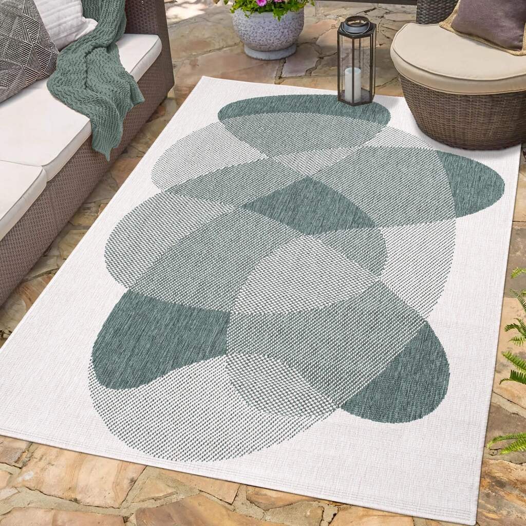 Carpet City Outdoorteppich "DUO RUG 5835", rechteckig, 5 mm Höhe, Wendeteppich Wetterfest In- & Outdoor, Balkon, Terrass