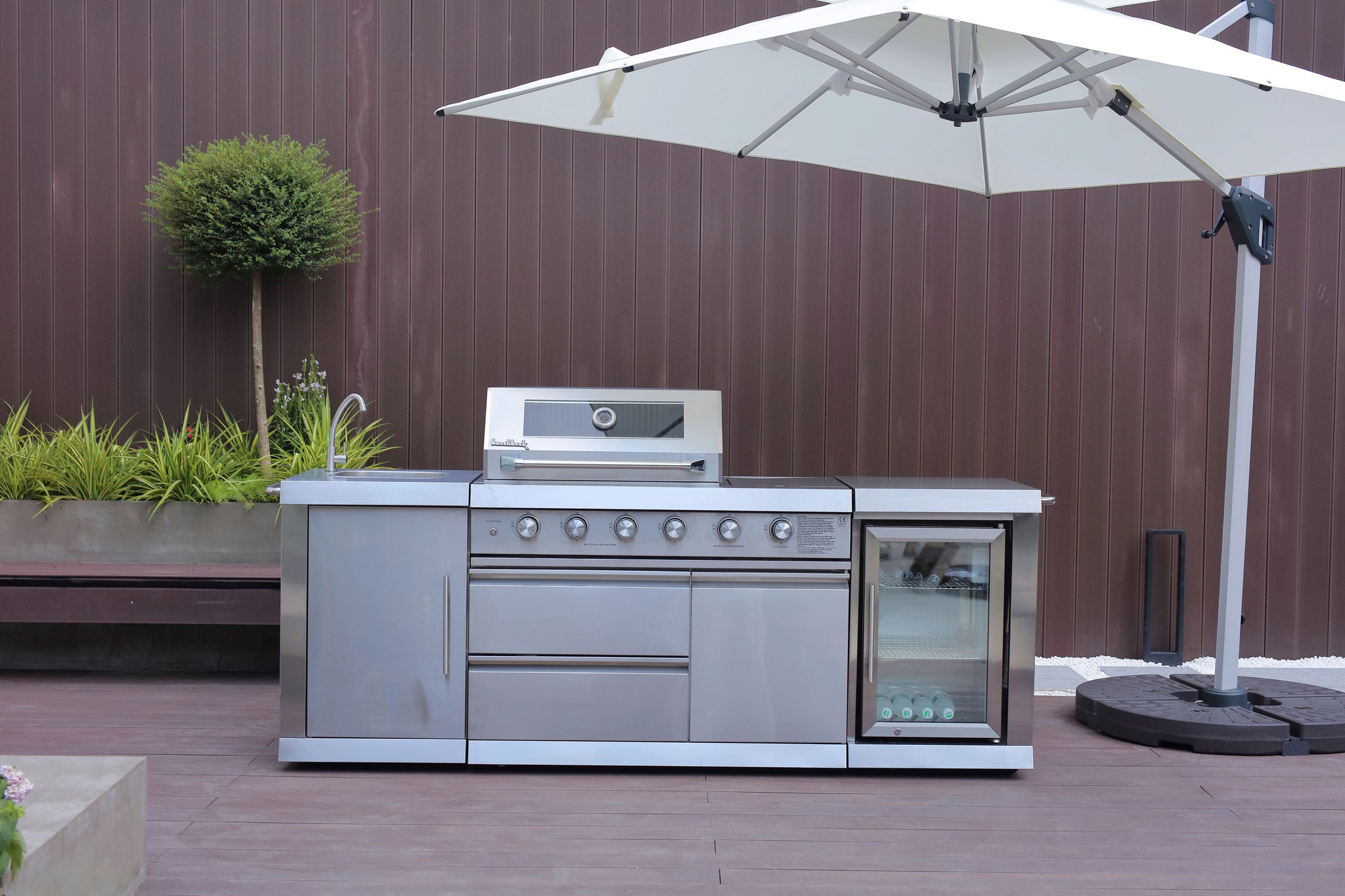 Buschbeck Outdoor-Küche ""Oxford" mit Gasgrill und Kühlschrank" BxTxH: 245x60x119 cm