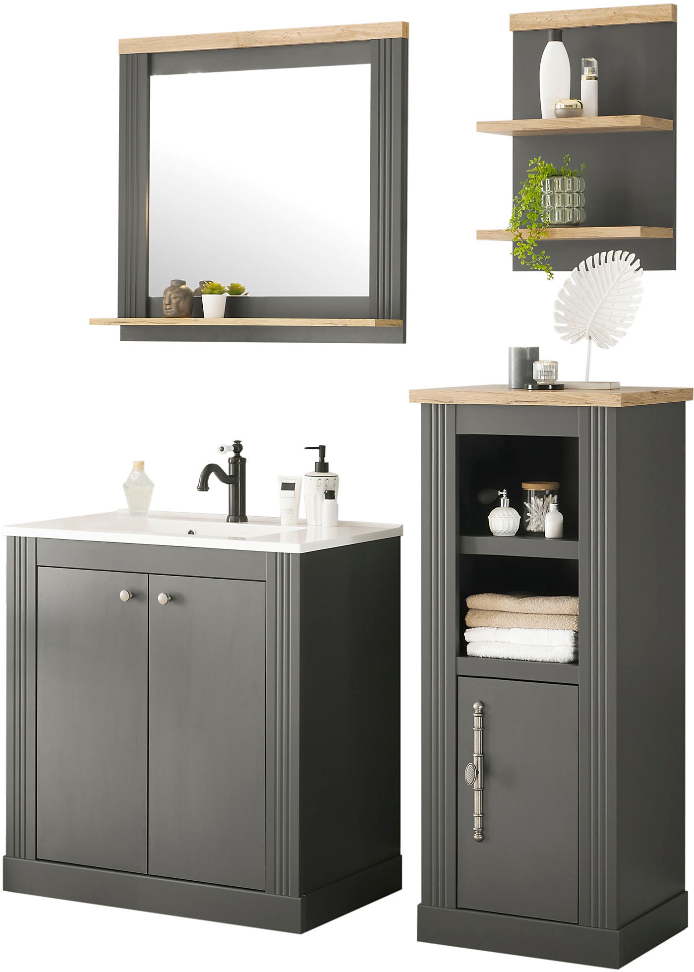 OTTO home Badmöbel-Set "WESTMINSTER, Bad im Landhausstil, 2-teiliges Badezi günstig online kaufen