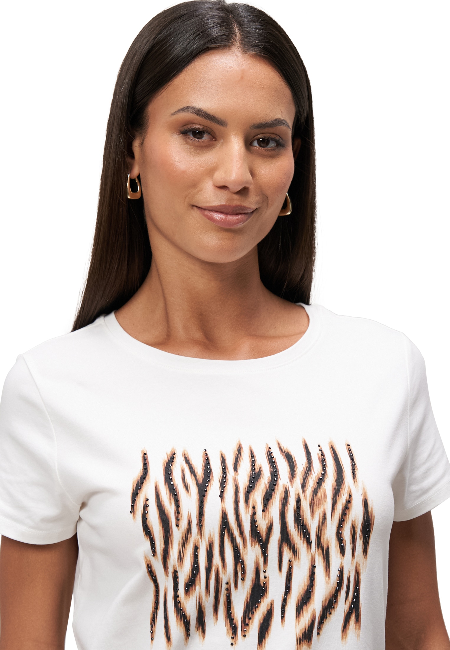 Zero Kurzarmshirt »zero T-Shirt mit Animalprint«, (1 tlg.), Plain/ohne Details