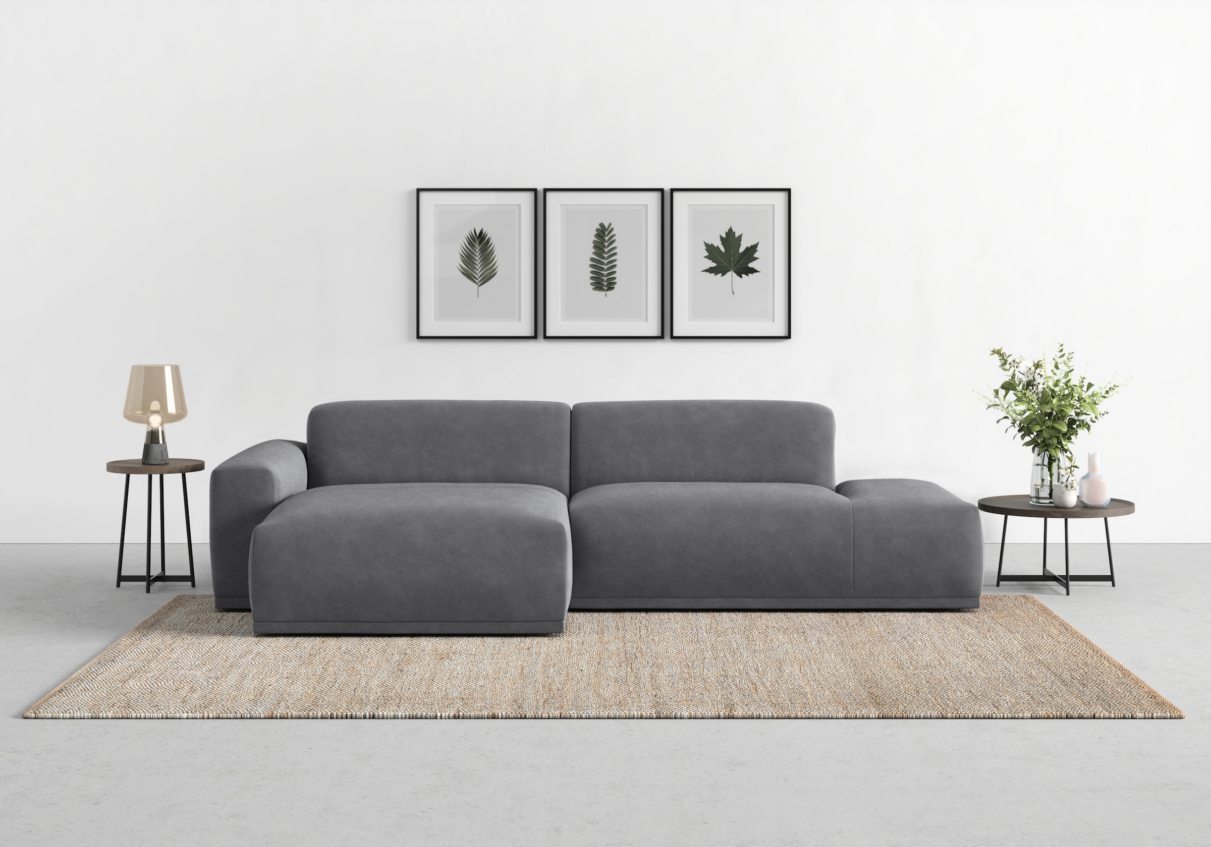 TRENDMANUFAKTUR Ecksofa Braga, aus 2 Teilen, moderner Cord-Stoff