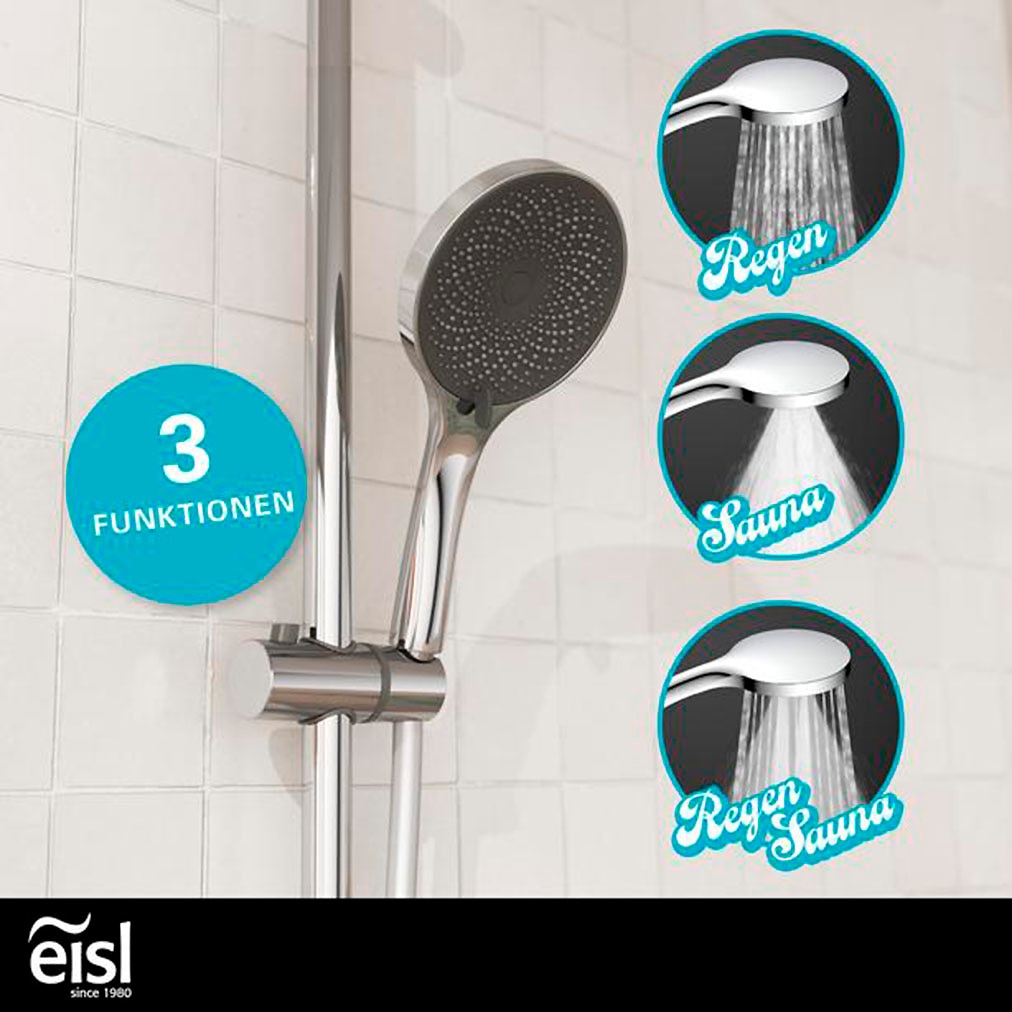 Eisl Stangenbrause-Set »GRANDE VITA«, (1 tlg.), Höhenverstellbar / 3-fach verstellbar / Antikalk / wassersparend