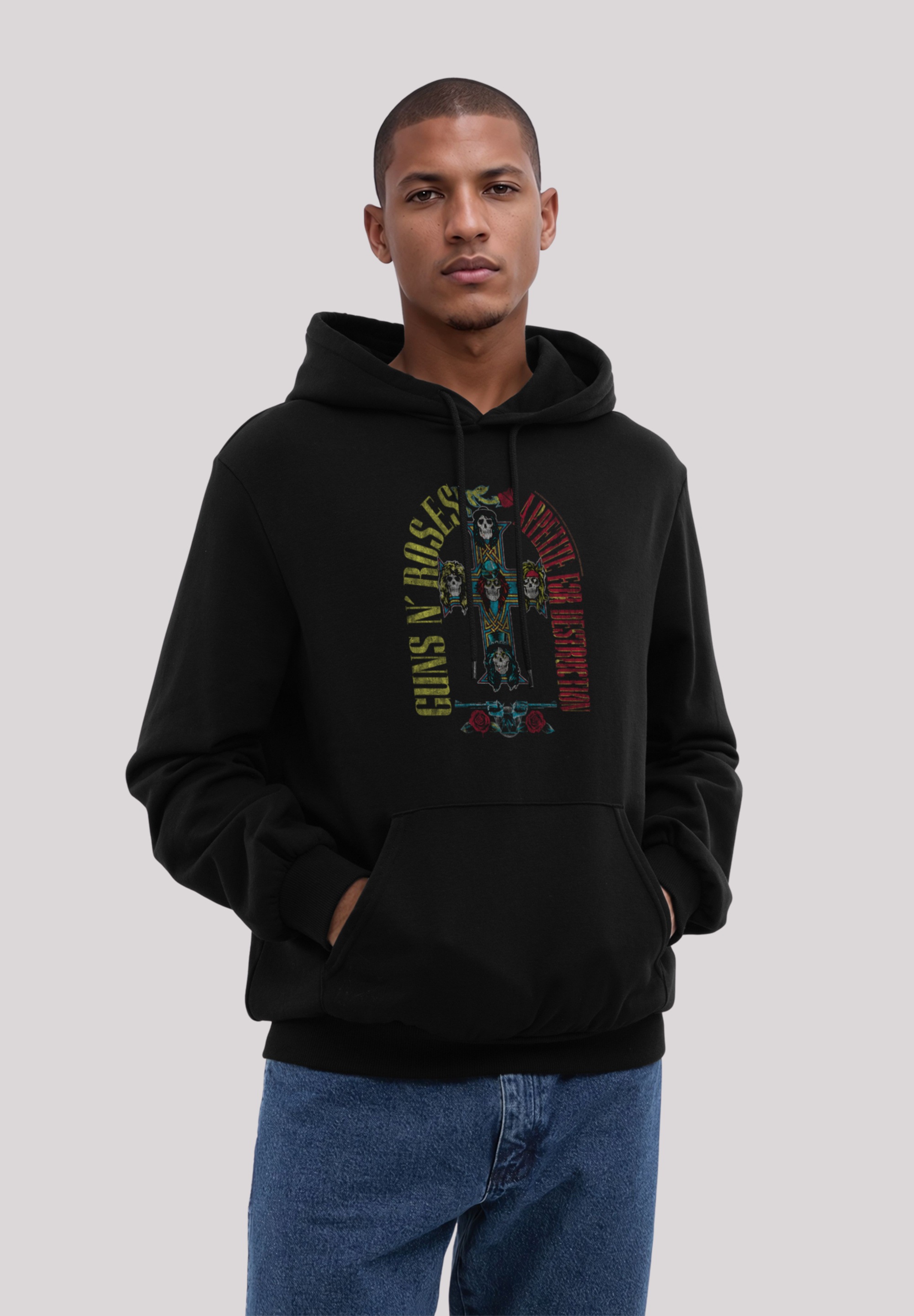 F4NT4STIC Kapuzenpullover "Guns N Roses Skull Rock Band Merch" Premium Qual günstig online kaufen