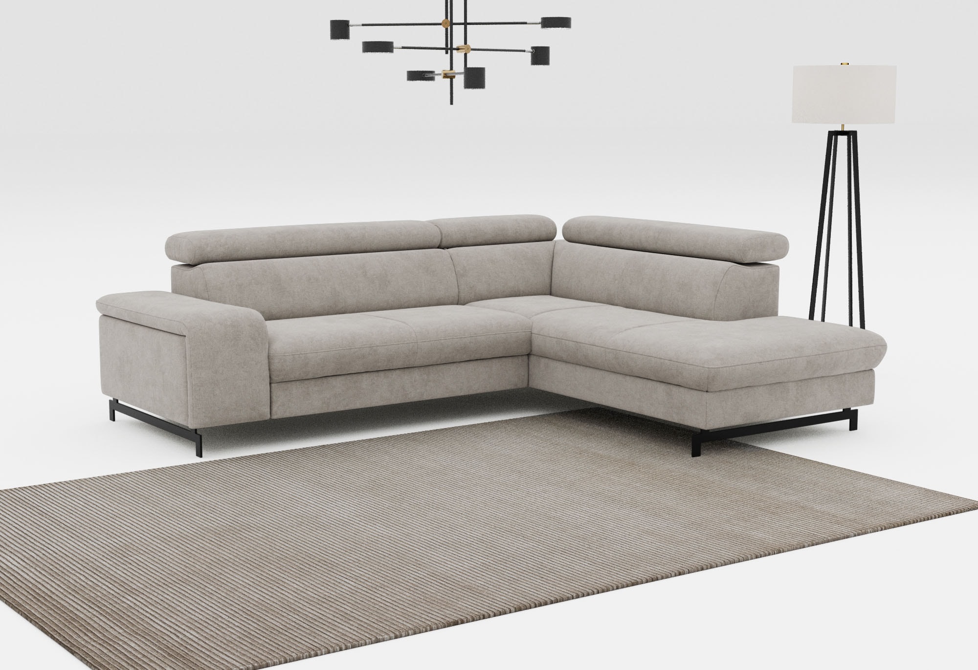 COTTA Ecksofa "Emma L-Form, B: 262 cm" mit Kopfteilverstellung, optional Schlaffunktion & Bettkasten