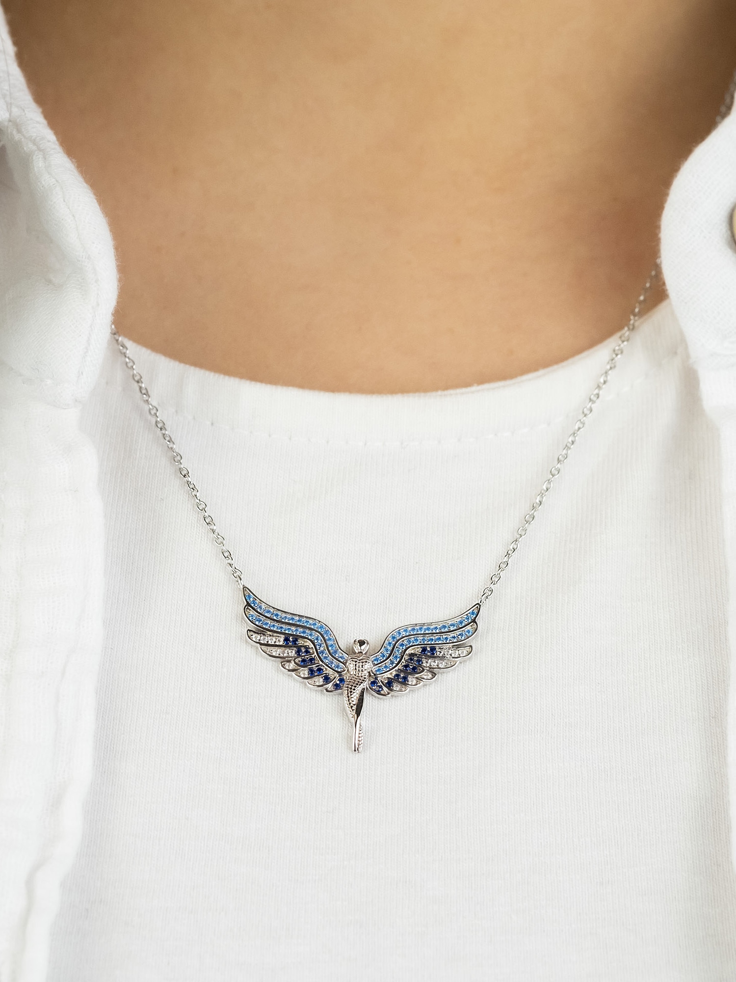 Engelsrufer Kette mit Anhänger »Flyangel Engel, ERN-FLYANGEL-ZIBL«, Made in Germany - mit Zirkonia (synth.)