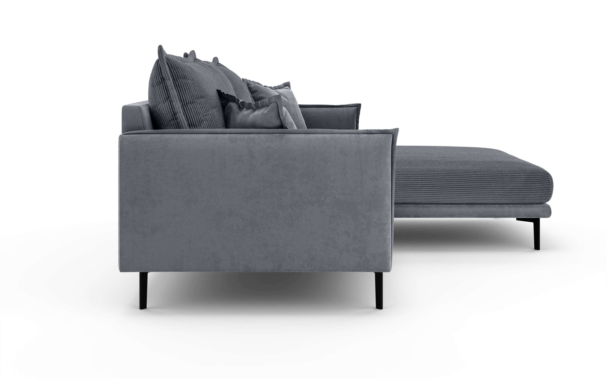 INOSIGN Ecksofa »ALEXANDRIA mit Recamiere rechts oder links bestellbar, moderne Bezüge«, L-Form mit Wellenunterfederung, Maße: B/H/T 246/86/190 cm