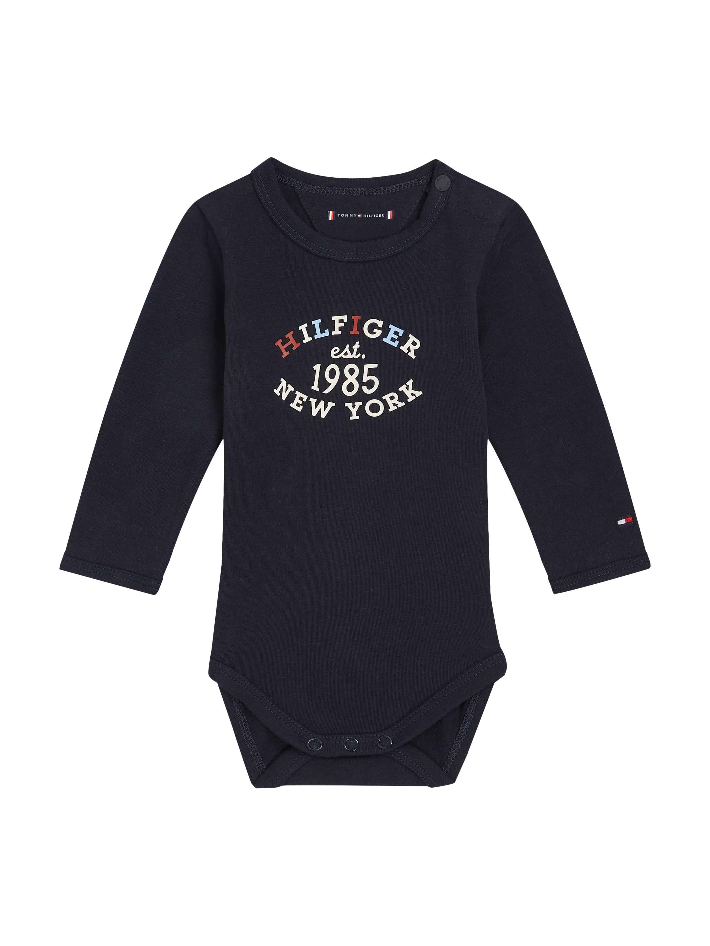 Tommy Hilfiger Langarmbody »MONOTYPE OVAL BODY LS«, Baby bis 2 Jahre, Drucker am Ausschnitt + im Schritt, Logoprint