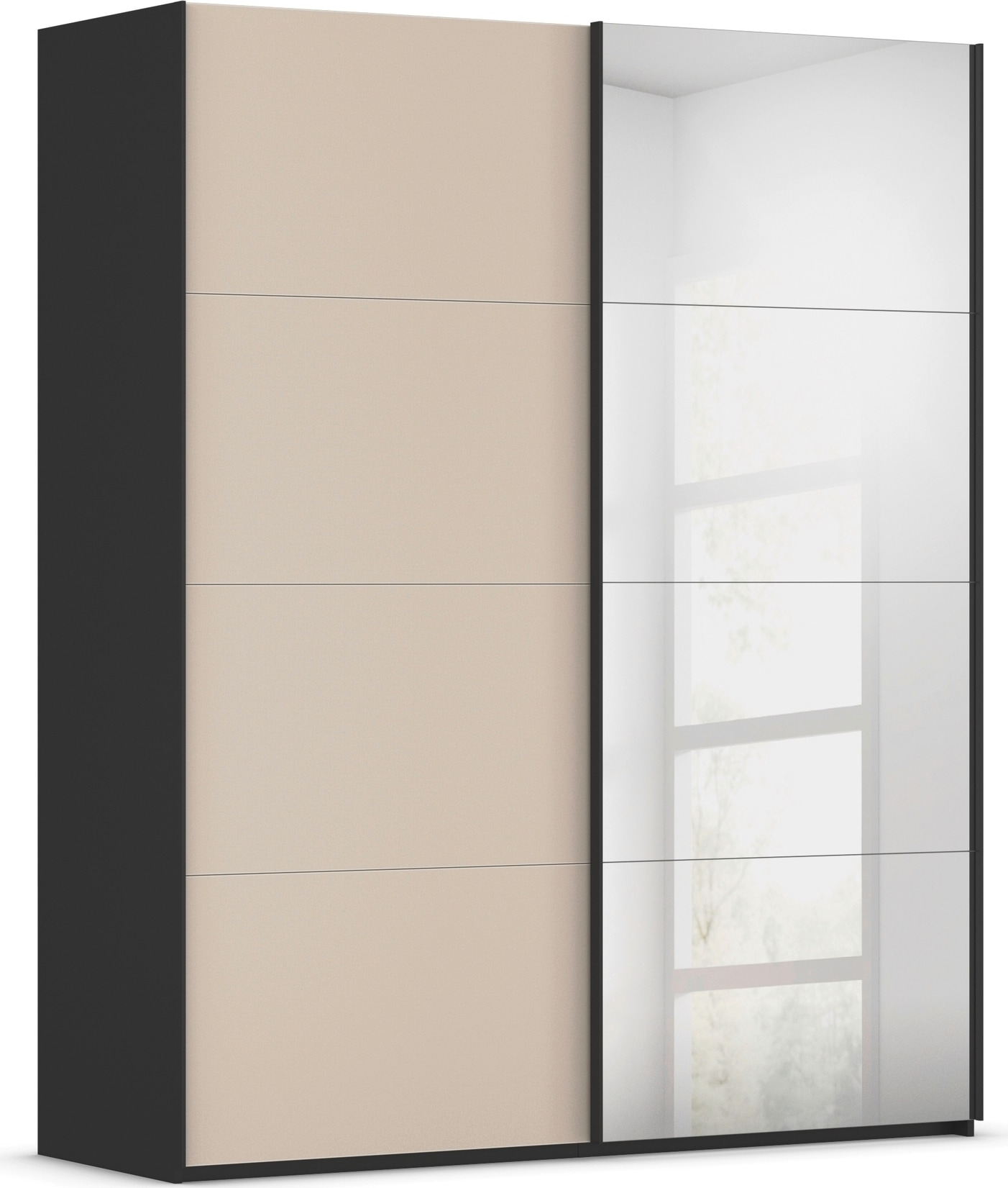 rauch "Kleiderschrank Schrank Garderobe Schlafzimmerschrank SCALE-FYRA" edle viergeteilte Türen Spiegel/Glas-Mix viele Farben MADE IN GERMANY