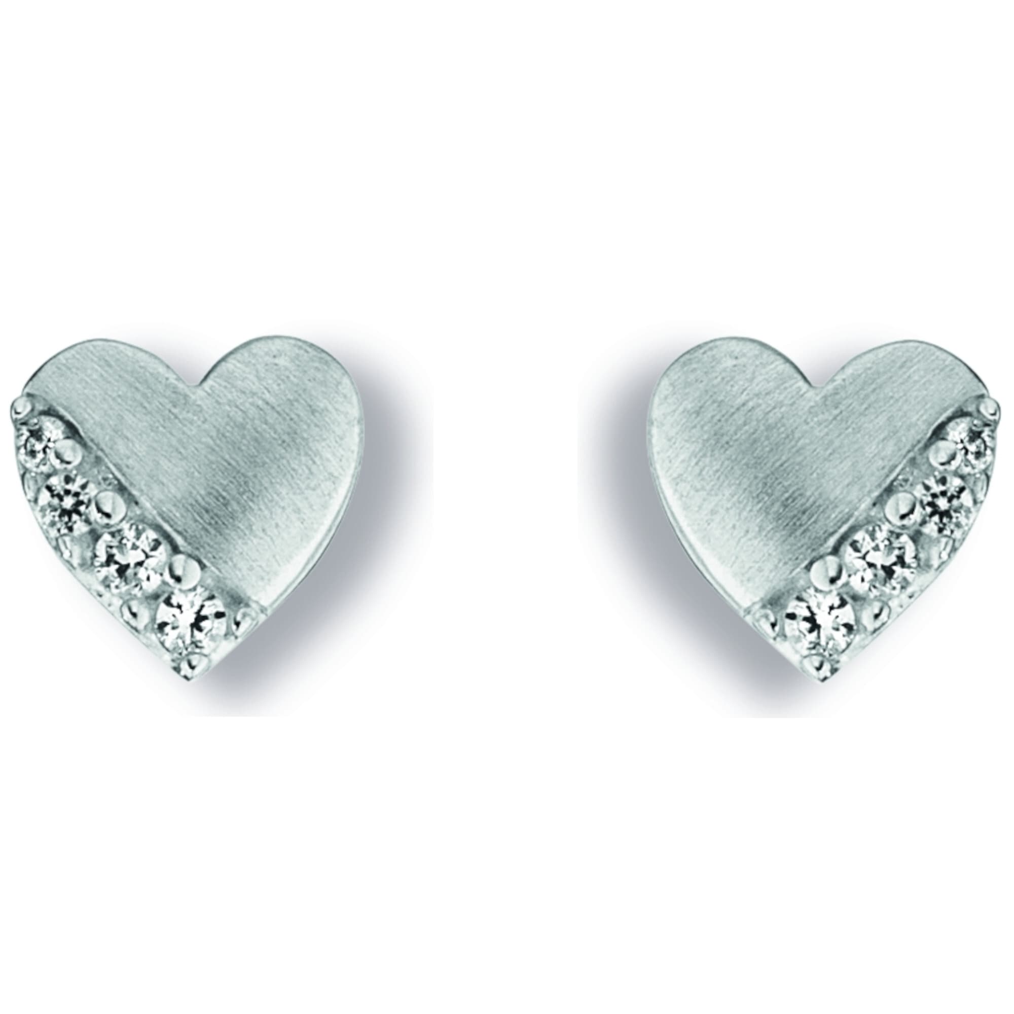 ONE ELEMENT Paar Ohrhänger »Zirkonia Herz Ohrringe Ohrstecker aus 925 Silber«, für Damen – klassisch & elegant im Design