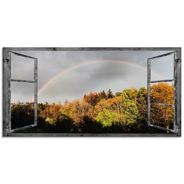 Artland Glasbild »Fensterblick - Regenbogen«, Fensterblick, (1 St.), in  verschiedenen Größen kaufen | BAUR