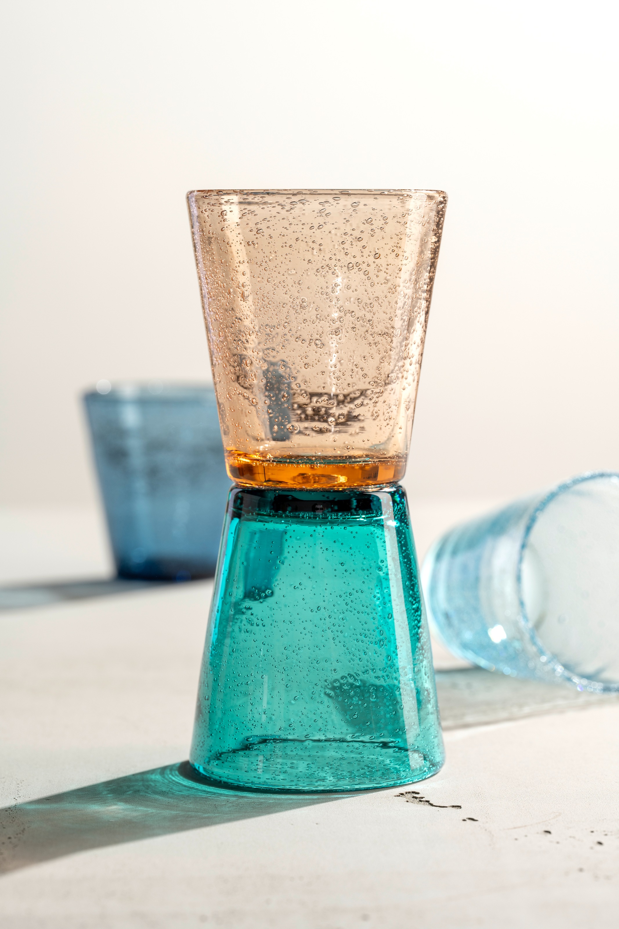 LEONARDO Gläser-Set »Trinkglas BURANO, 330 ml, 4er-Set«, (Set, 4 tlg.), aus mundgeblasenem Schaumglas