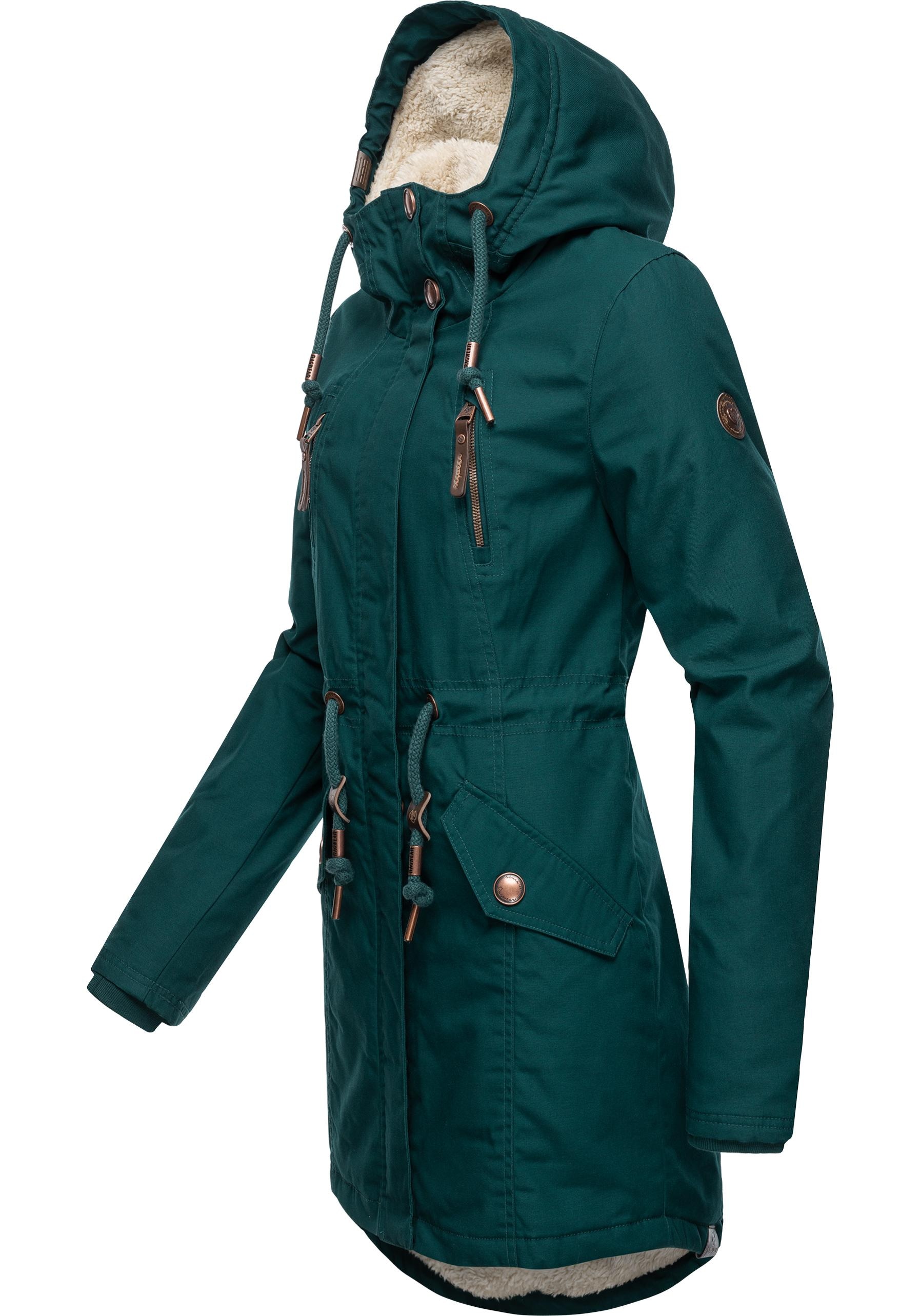 Ragwear Wintermantel "Elsie", stylischer Winterparka mit Kapuze und Teddyfl günstig online kaufen