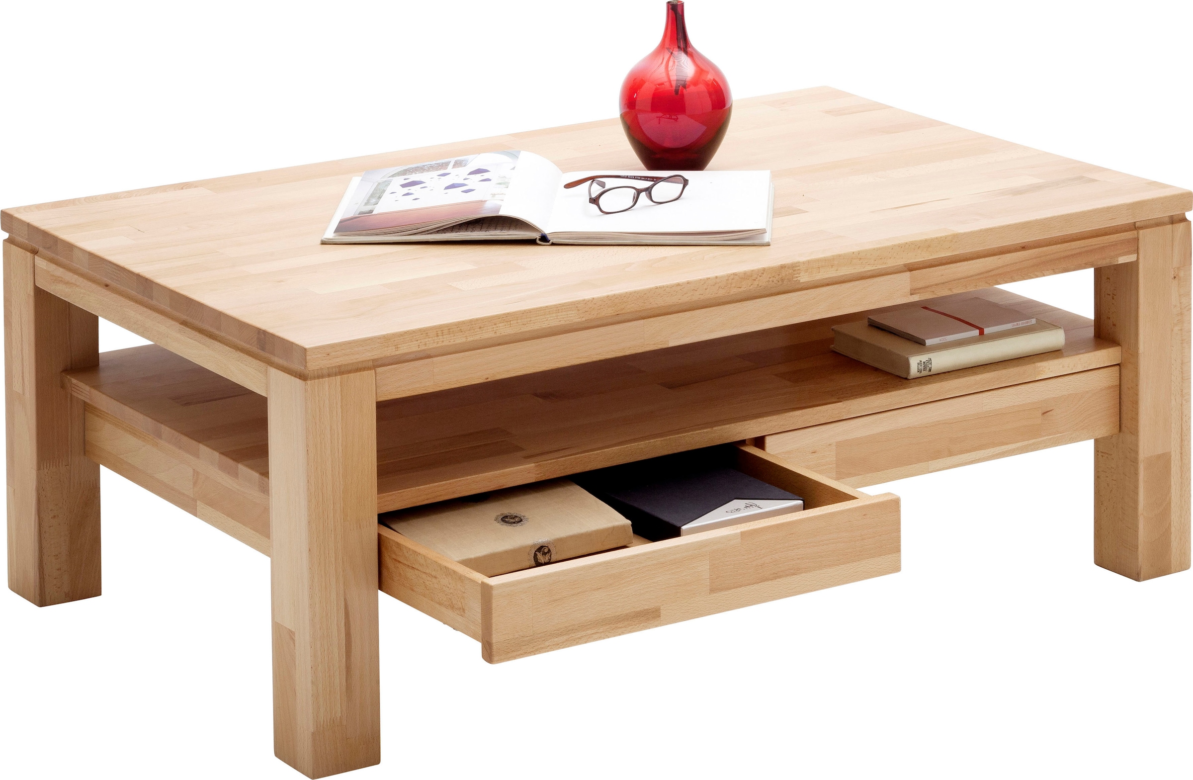 MCA furniture Couchtisch, Couchtisch Massivholz mit Schubladen bestellen |  BAUR