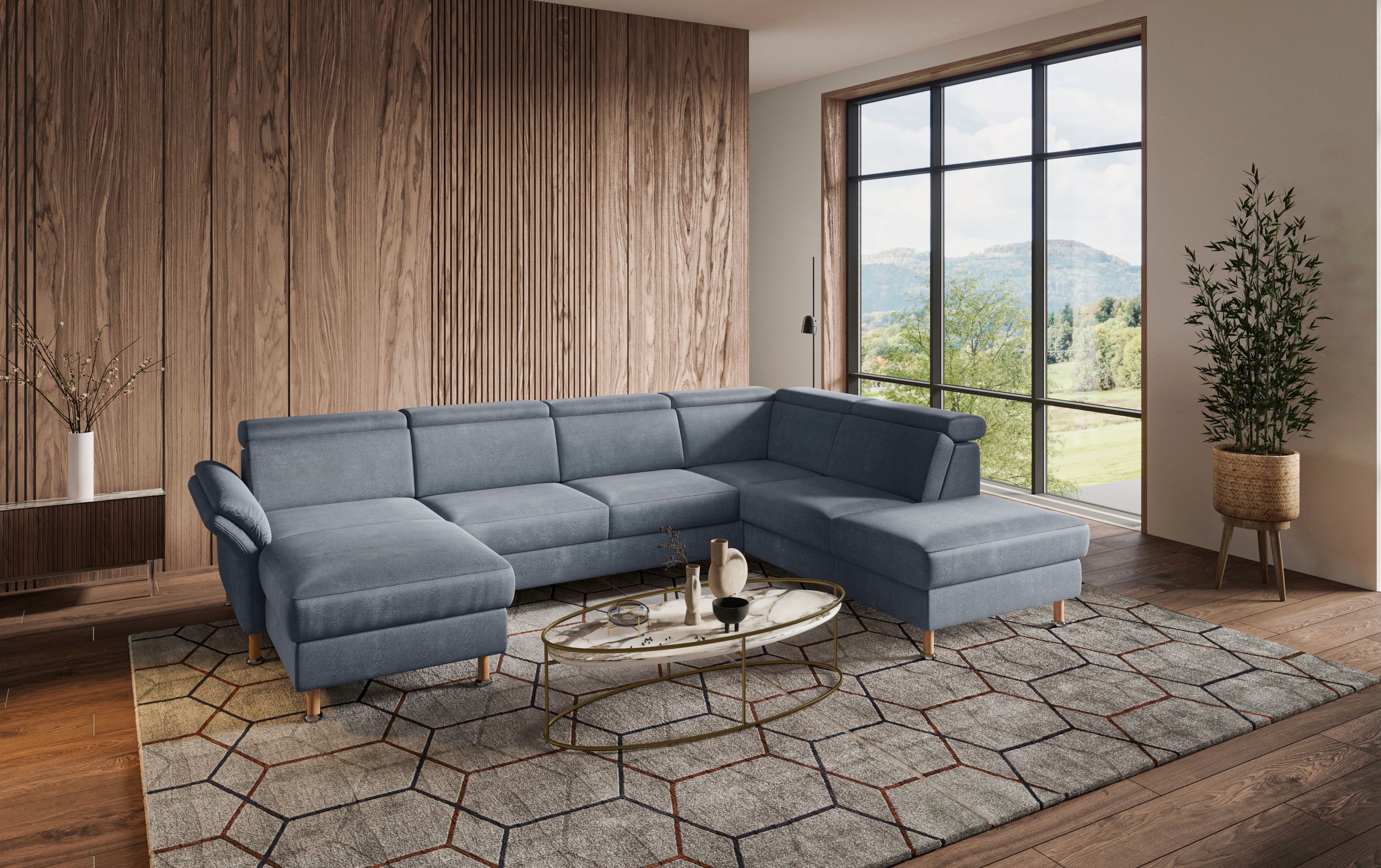 Home affaire Wohnlandschaft "Calypso U-Form" wahlweise mit motorischer Rela günstig online kaufen