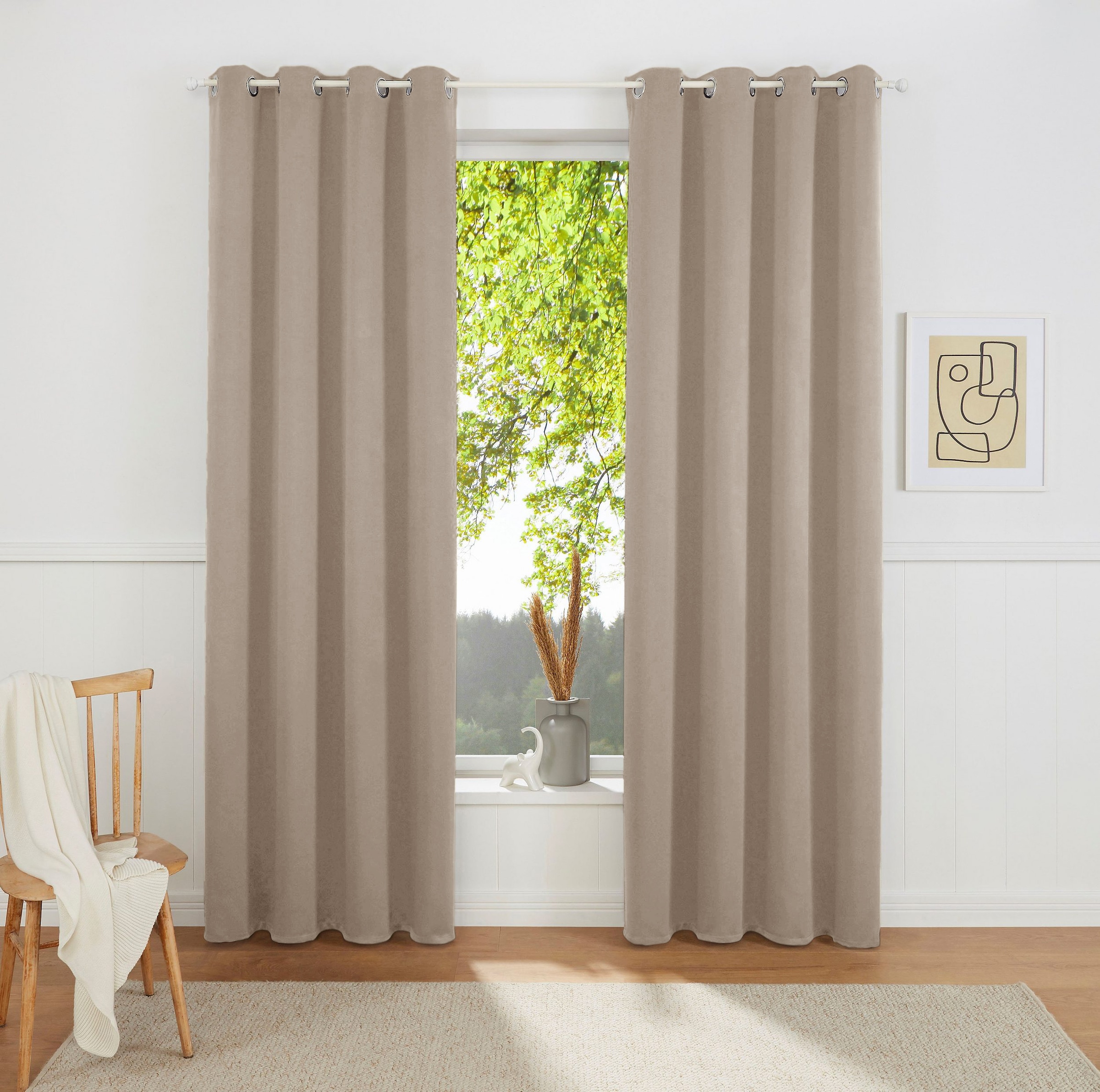 my home Gardine »SOLA«, (1 St.), Schal einfarbig, Verdunkelung, Überbreite. 1er/2er Set Gardinen