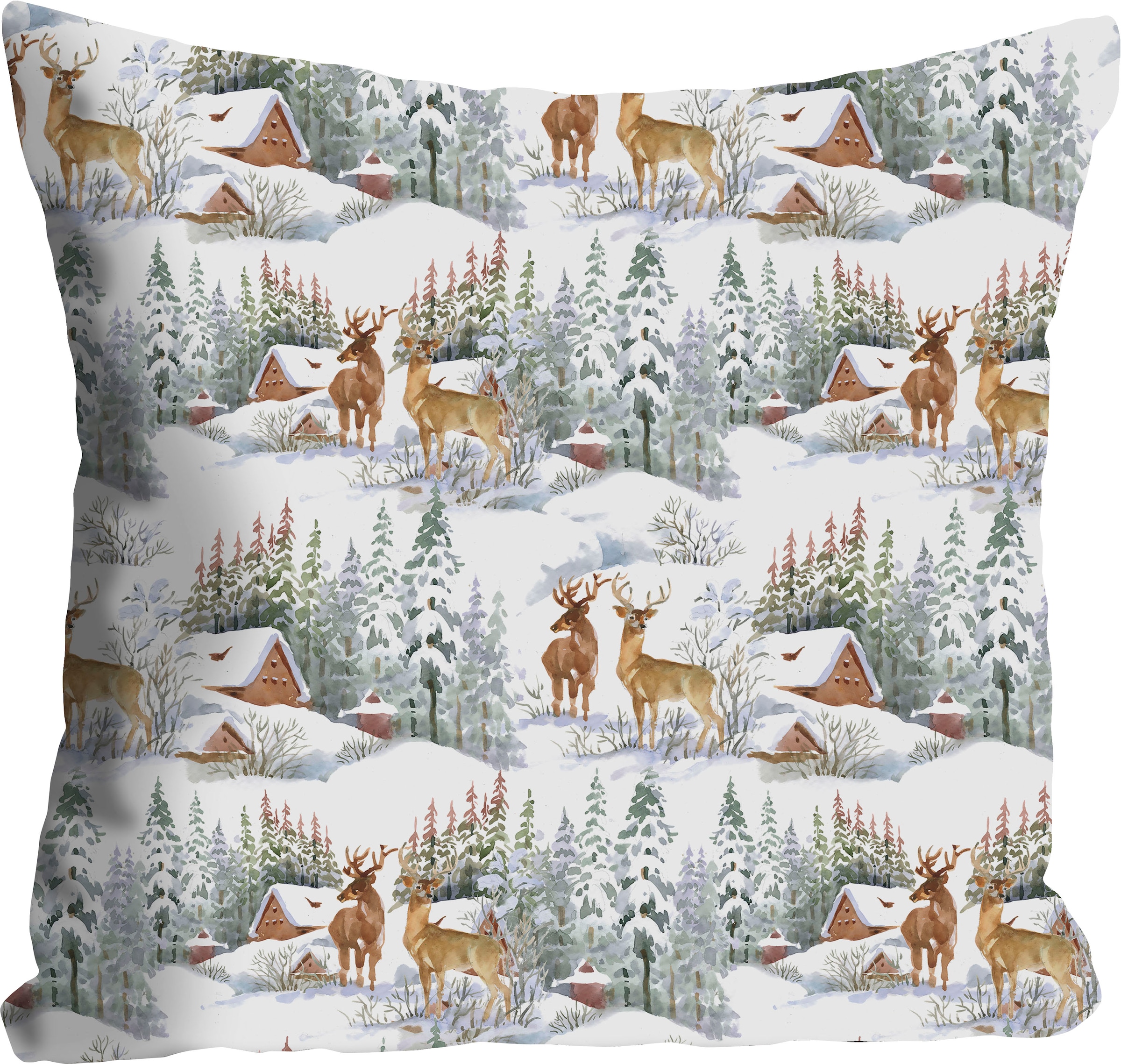 queence Dekokissen "Fabian" Kissenhülle,Winterlandschaft,Rehe,Schnee,Winter günstig online kaufen