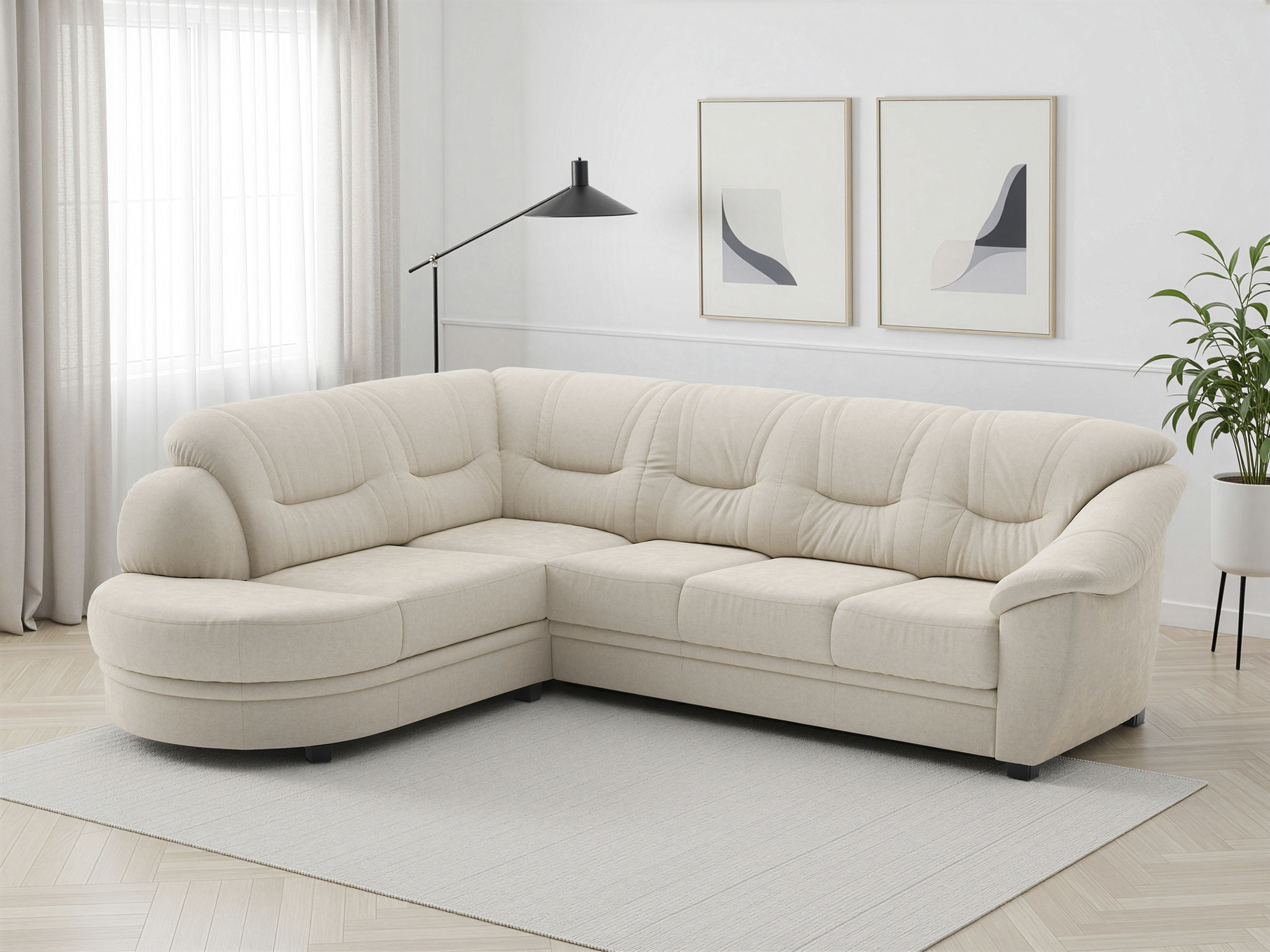 sit&more Ecksofa "Savona L-Form, B: 267 cm, Couch mit Federkern, Komfortsitzhöhe 46 cm" optional mit Schlaffunktion
