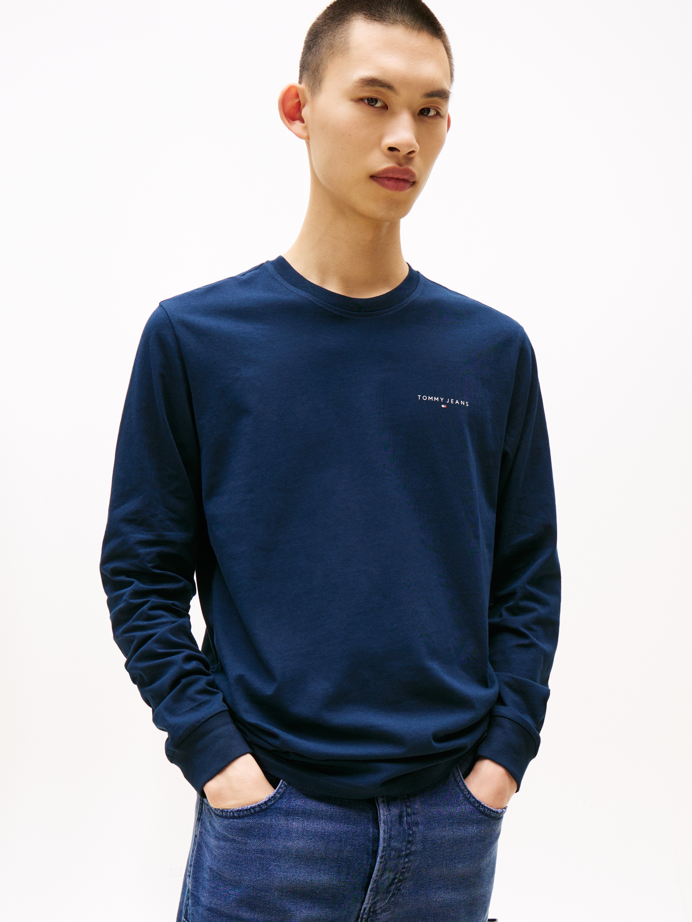 Tommy Jeans Langarmshirt "TJM SLIM CHEST LINEAR LS TEE EXT", Mit Rundhalsau günstig online kaufen