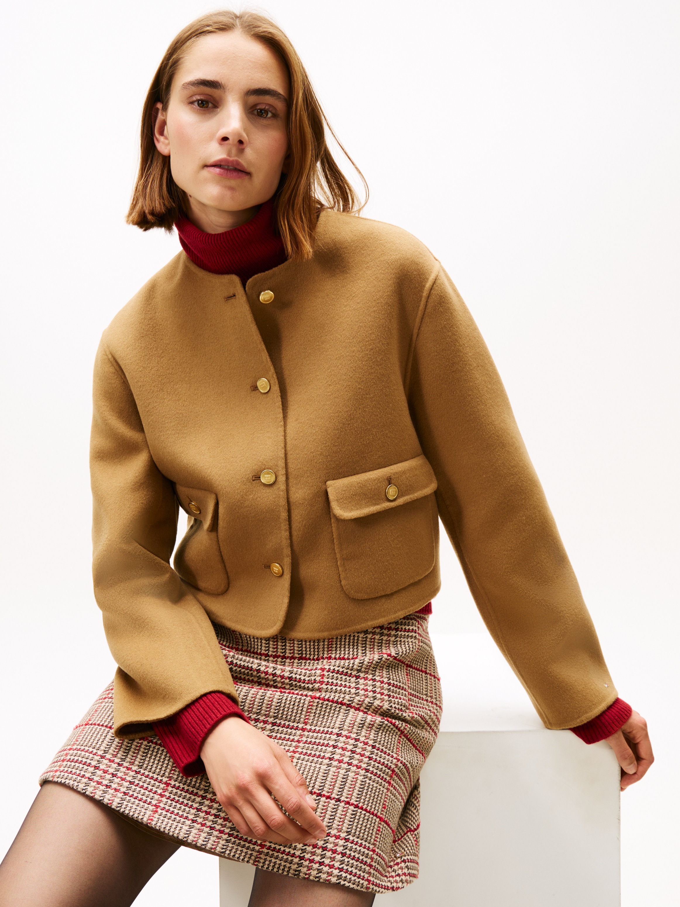 Tommy Hilfiger Kurzjacke "DF WOOL BLEND REG LADY JACKET", mit Wolle günstig online kaufen