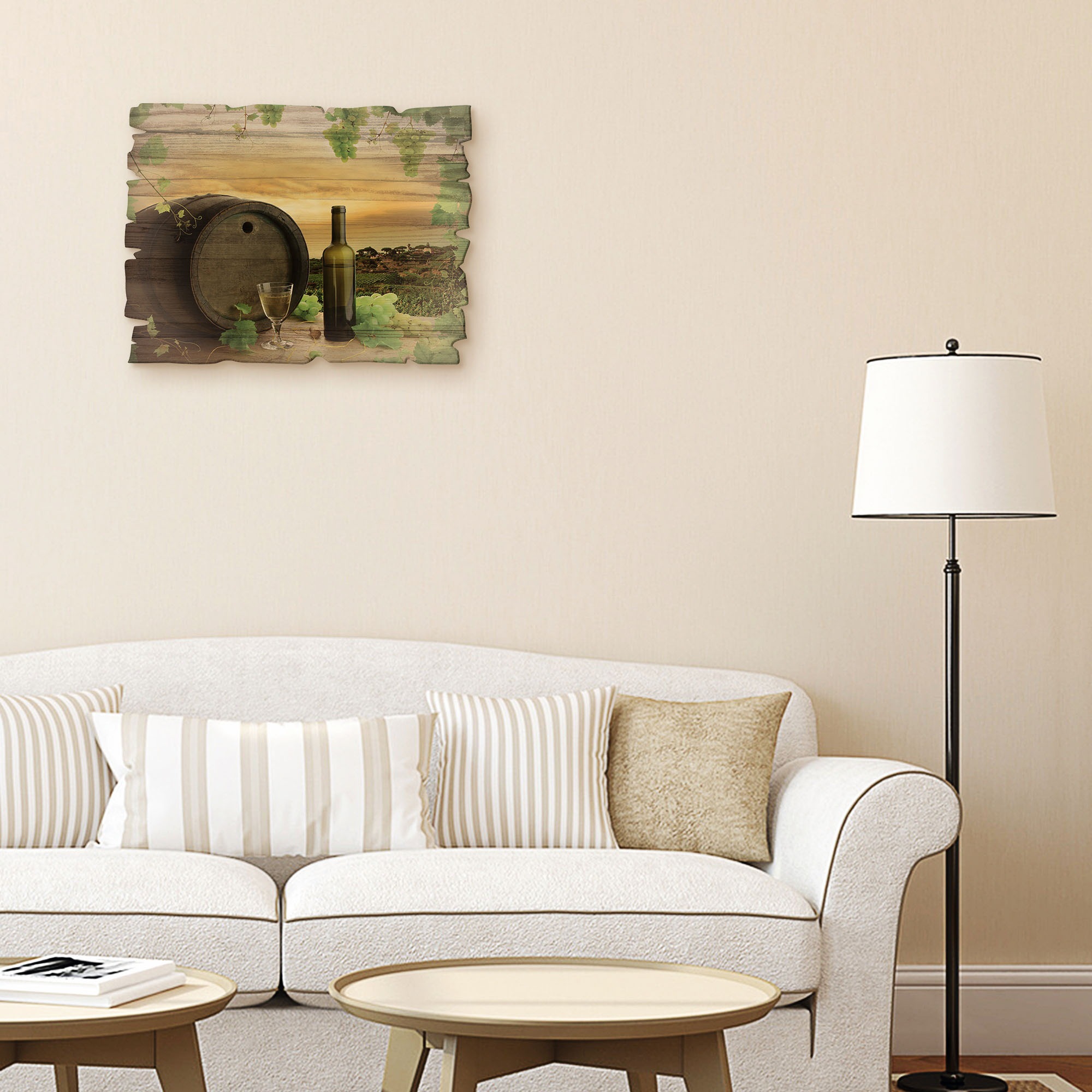 Artland Holzbild "Wein Trauben Reben Weinberg" Wein Bilder 1 Stk. tlg. günstig online kaufen