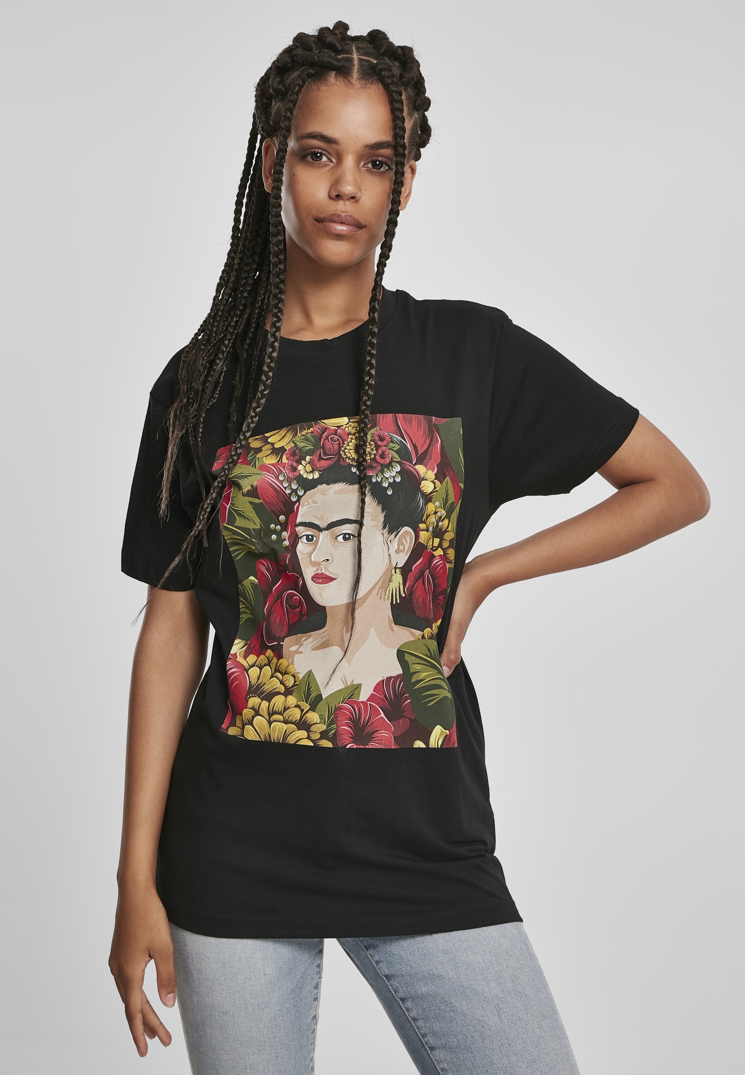 Kurzarmshirt »Merchcode Damen Ladies Frida Kahlo Portrait Tee«, (1 tlg.)