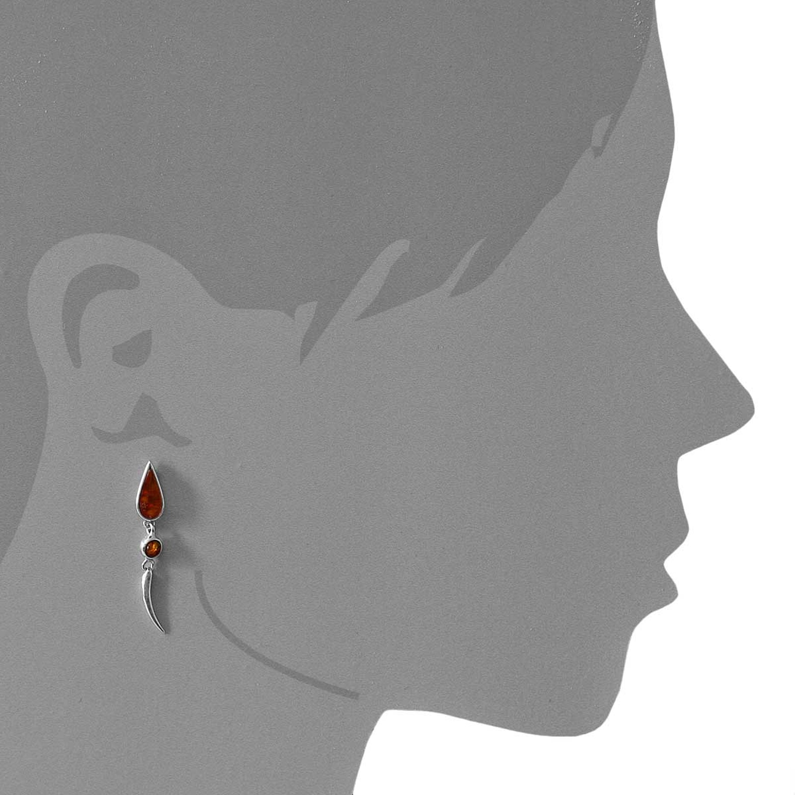 OSTSEE-SCHMUCK Paar Ohrstecker »- Luise - Silber 925/000 - Bernstein«