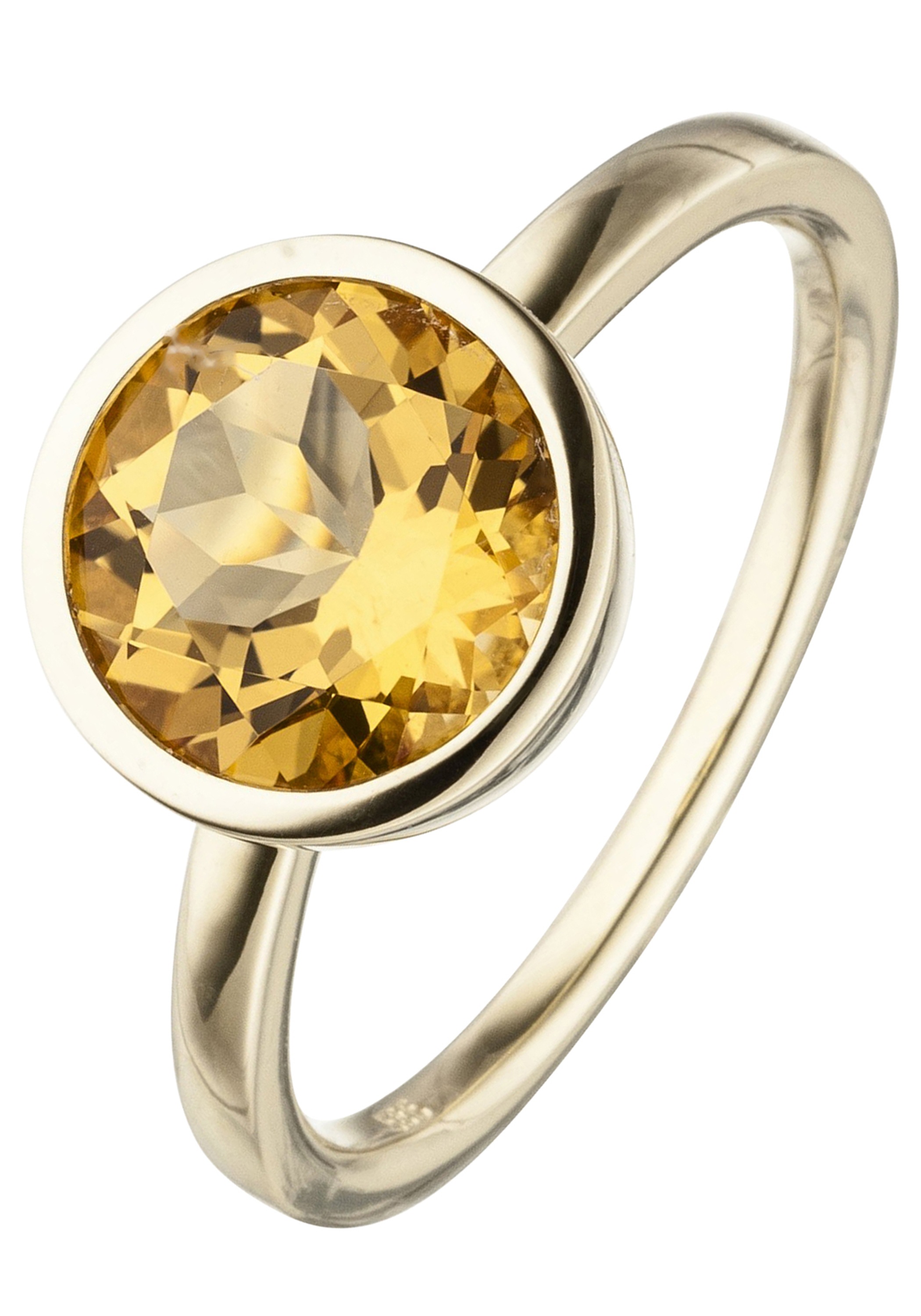Goldring JOBO "Ring Citrinring" Gr. 60, orange, Fingerringe, Damen, 60, Gelbgold 585, Goldring, 585 Gold mit Citrin