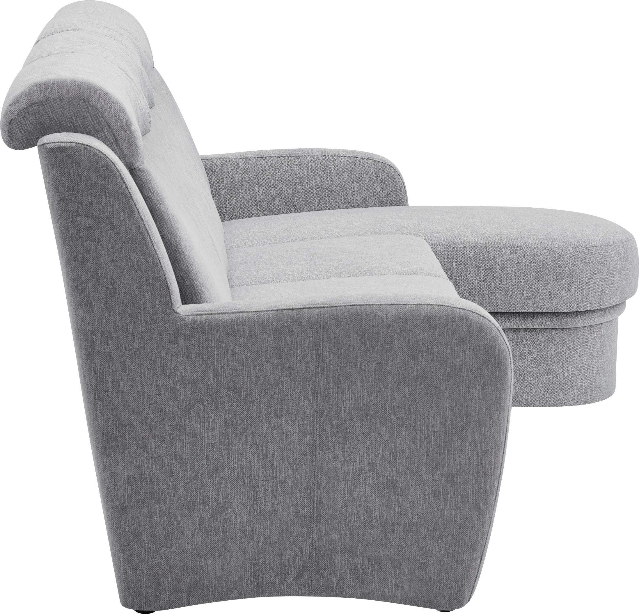 VILLA BECK Ecksofa »Varese L-Form«, (2 St.), Kopfteilverstellung, wahlweise mit Sitzvorzug, in Sitzhöhe 49 cm