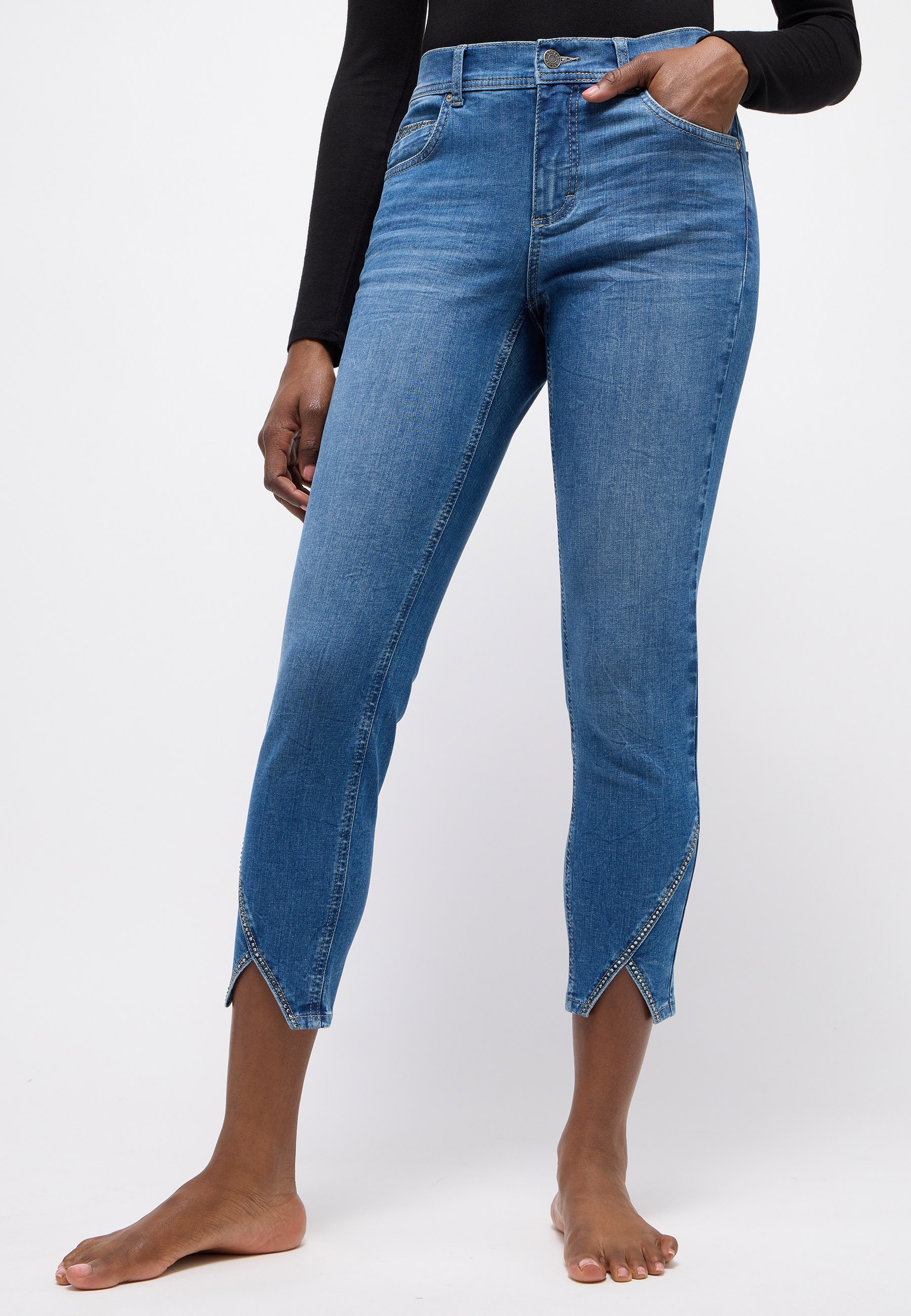 ANGELS 7/8-Jeans "Ornella", mit Strassteinchen am Beinabschluß günstig online kaufen