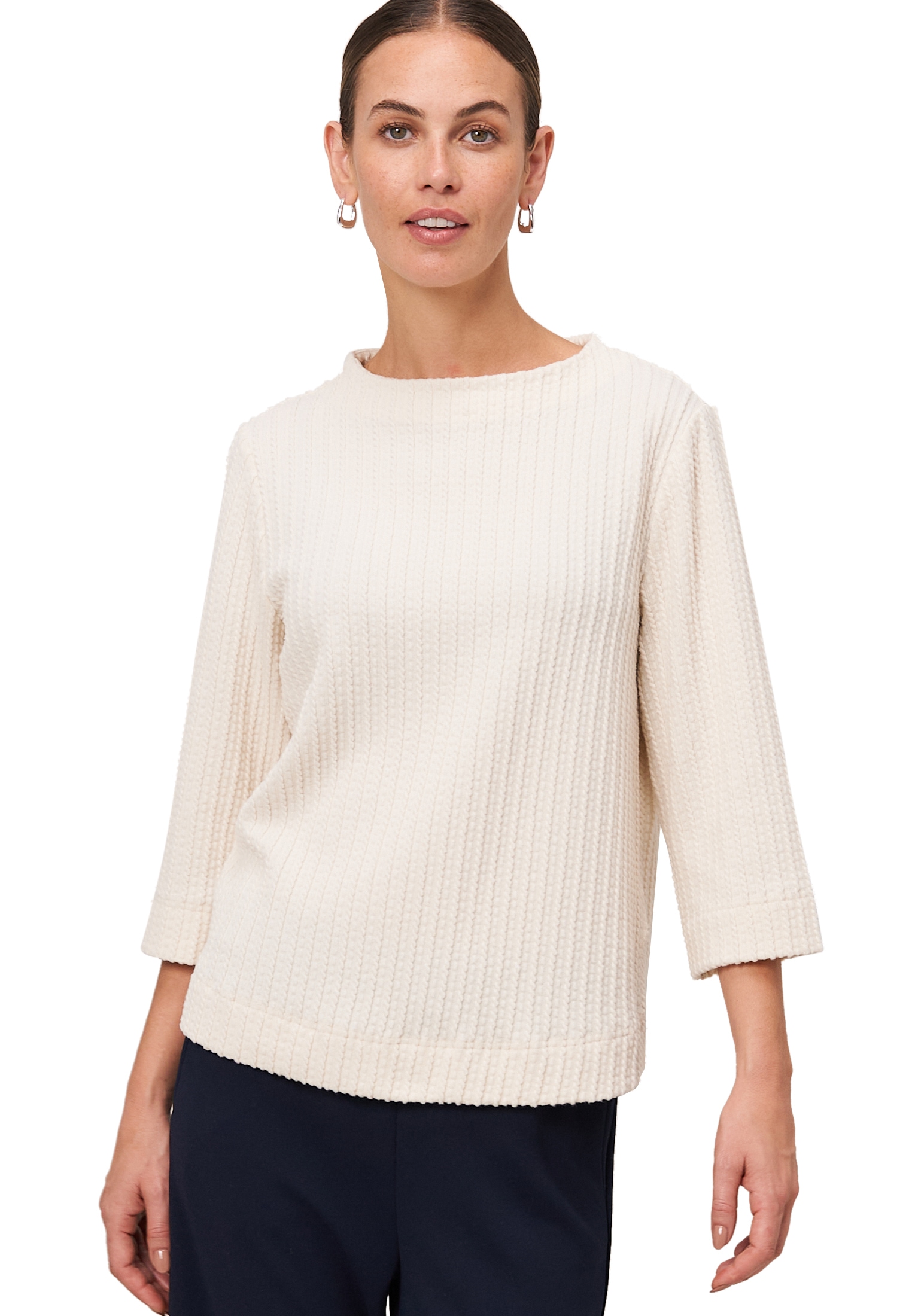 Zero Sweatshirt "zero Damen Sweatshirt mit Strukturmuster", Plain/ohne Deta günstig online kaufen