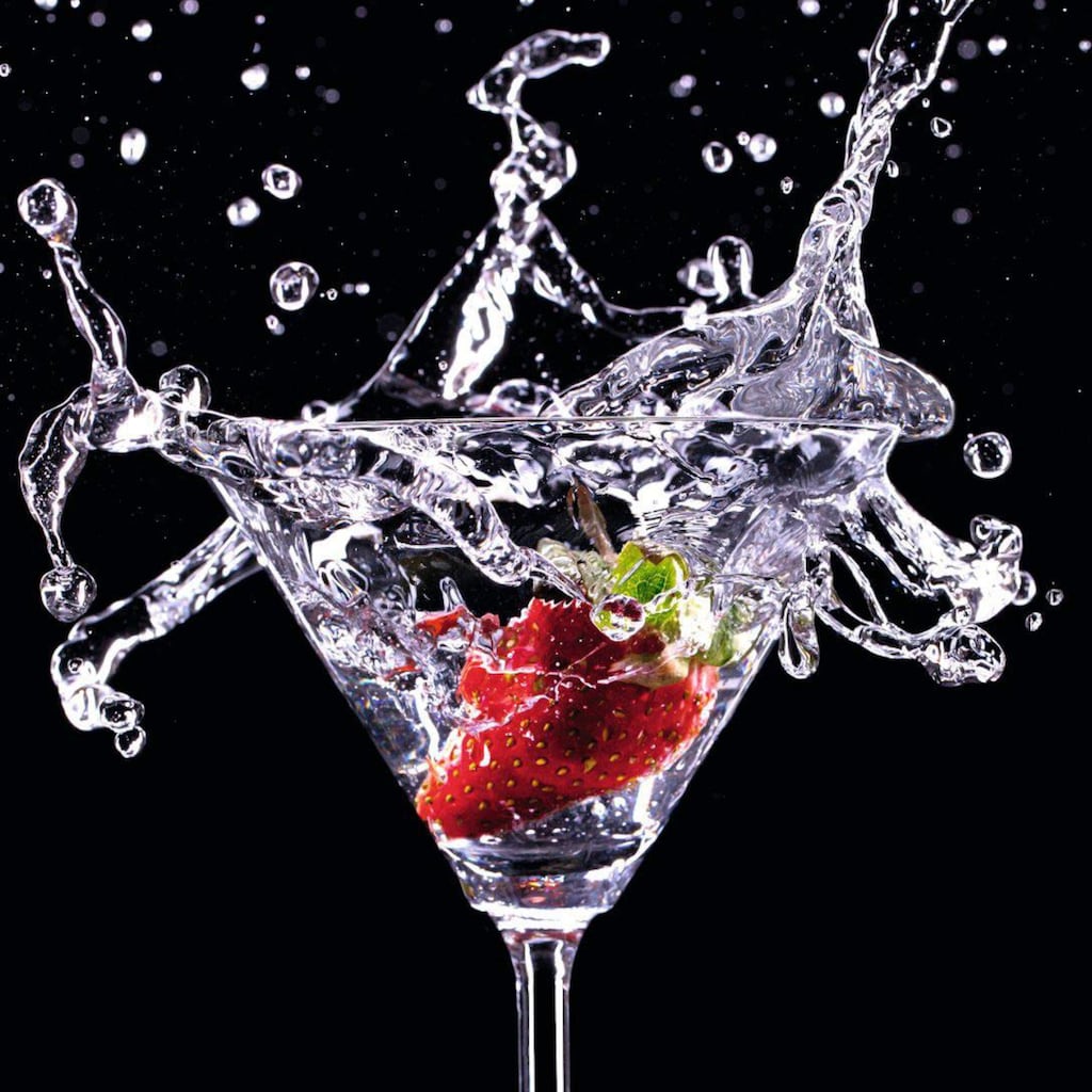 Reinders! Glasbild »Cocktail Splash Erdbeere«