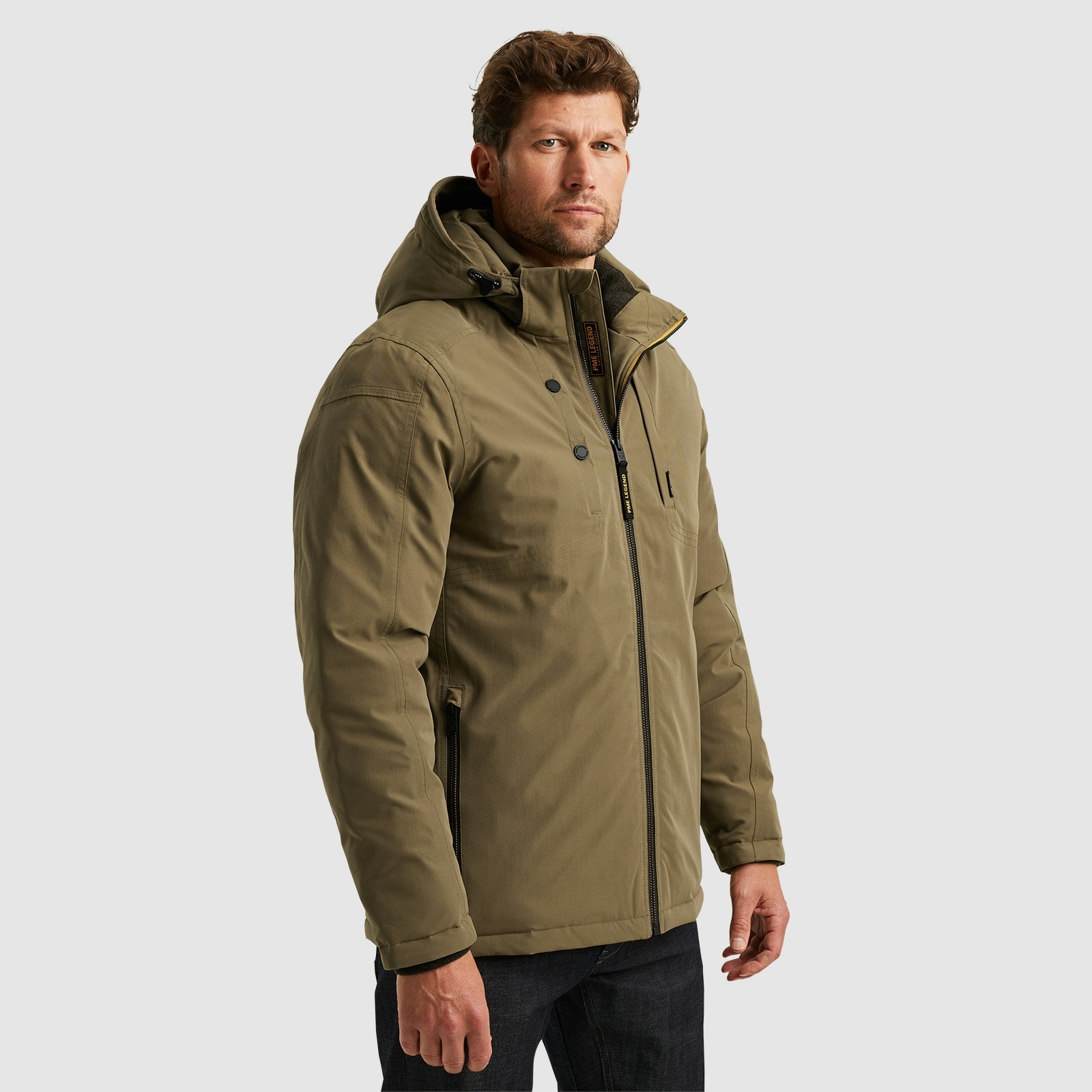 PME LEGEND Outdoorjacke »Semi long jacket STEARPACKER Ottoman«, mit Kapuze, mit Kapuze