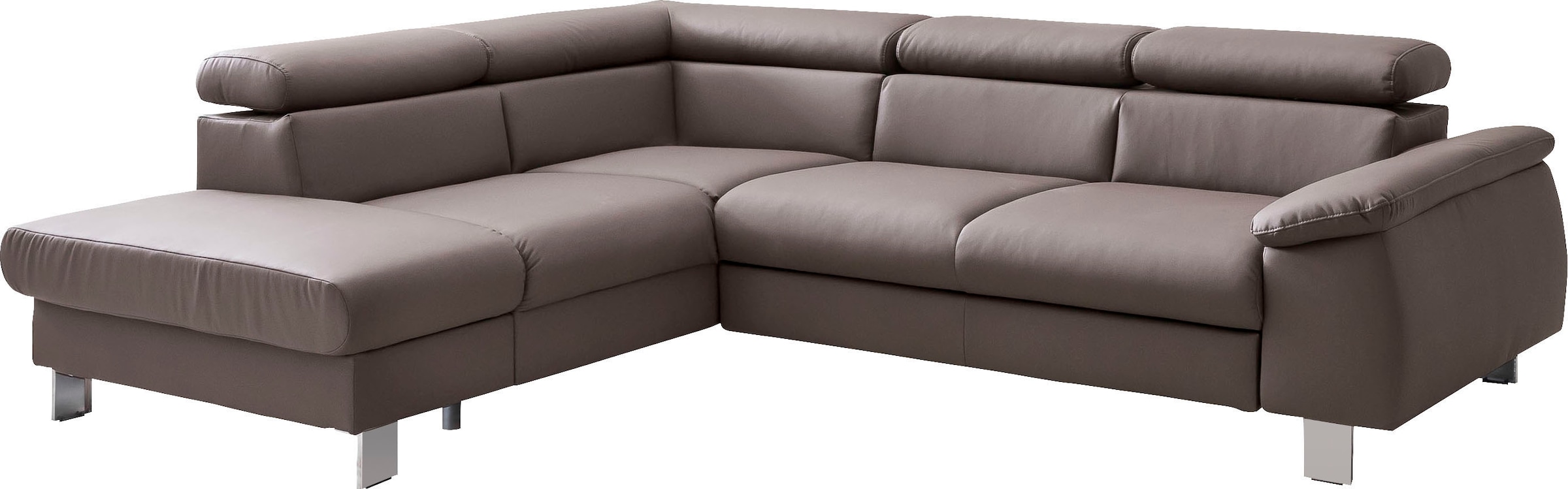 COTTA Ecksofa "Komaris L-Form, B: 249 cm" mit Kopfteilverstellung, optional Schlaffunktion, Bettkasten & Licht