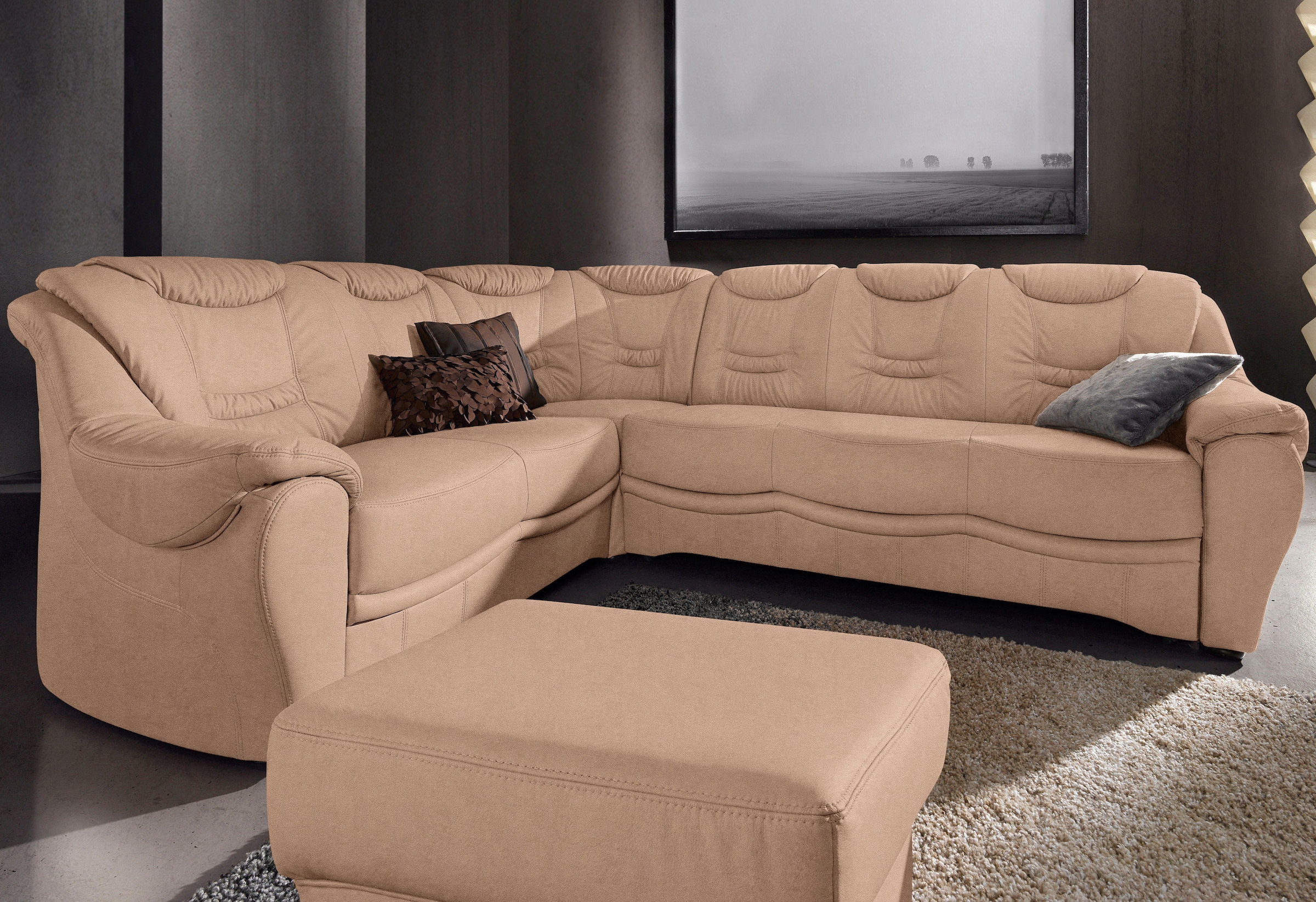 sit&more Ecksofa "Benson L-Form", wahlweise mit Bettfunktion