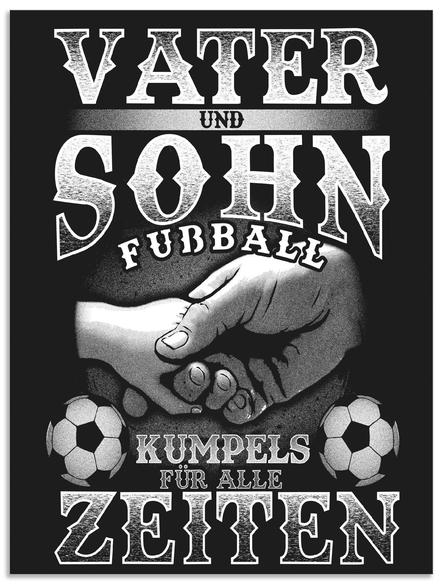 Artland Wandbild "Vater und Sohn Fußball Kumpels", Sprüche & Texte, (1 St.), als Alubild, Outdoorbild, Poster in verschi