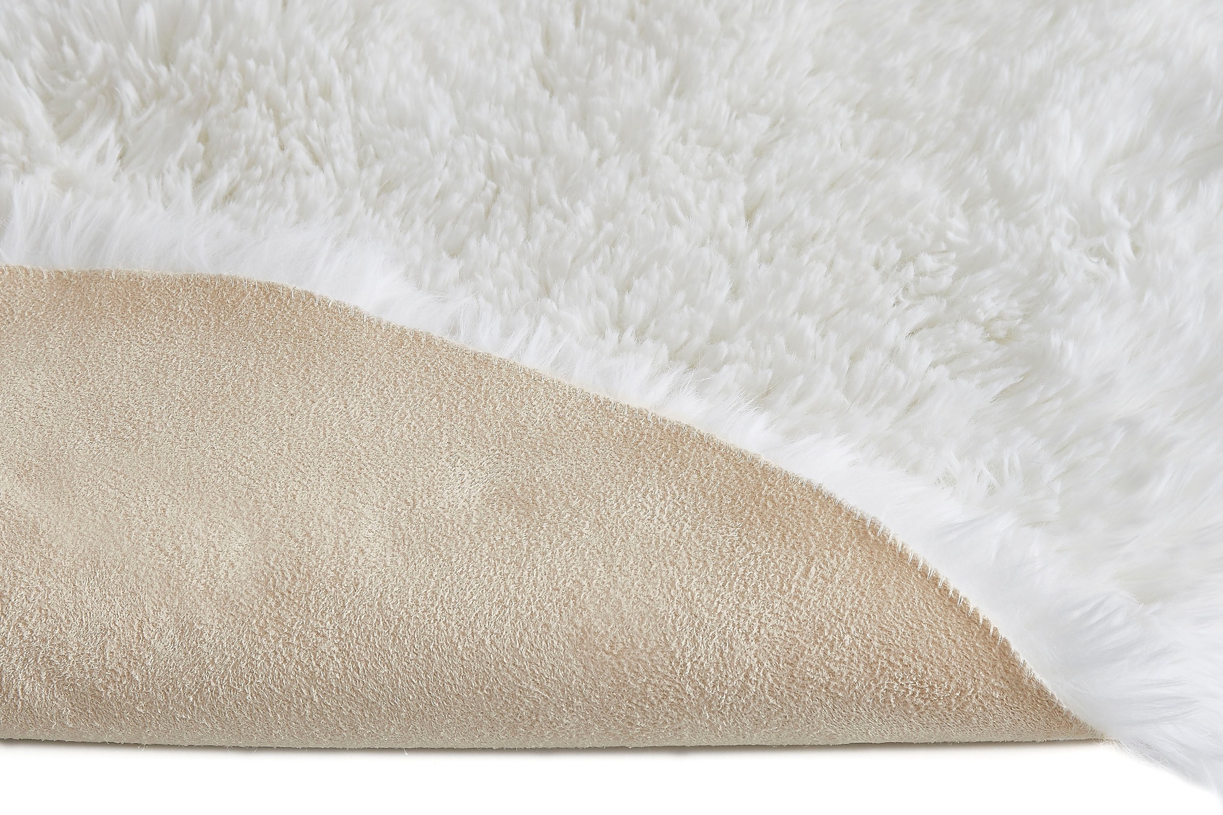 Andiamo Fellteppich "Alpa" fellförmig 35 mm Höhe Kunstfell, Uni Farben, seh günstig online kaufen